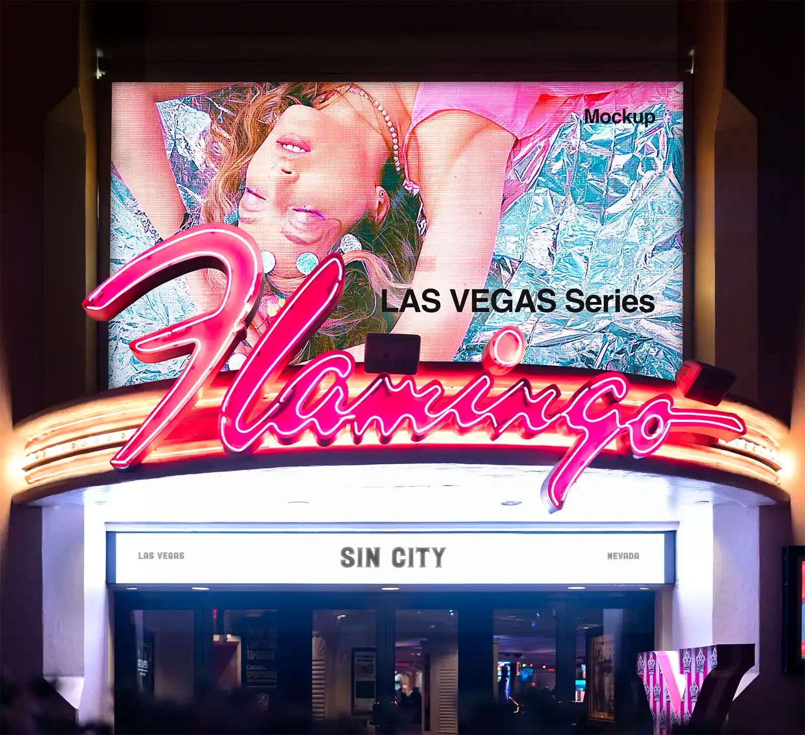 Flamingo Casino, Las Vegas Billboard Mockup, USA| US23WEST0627 - Brandacle