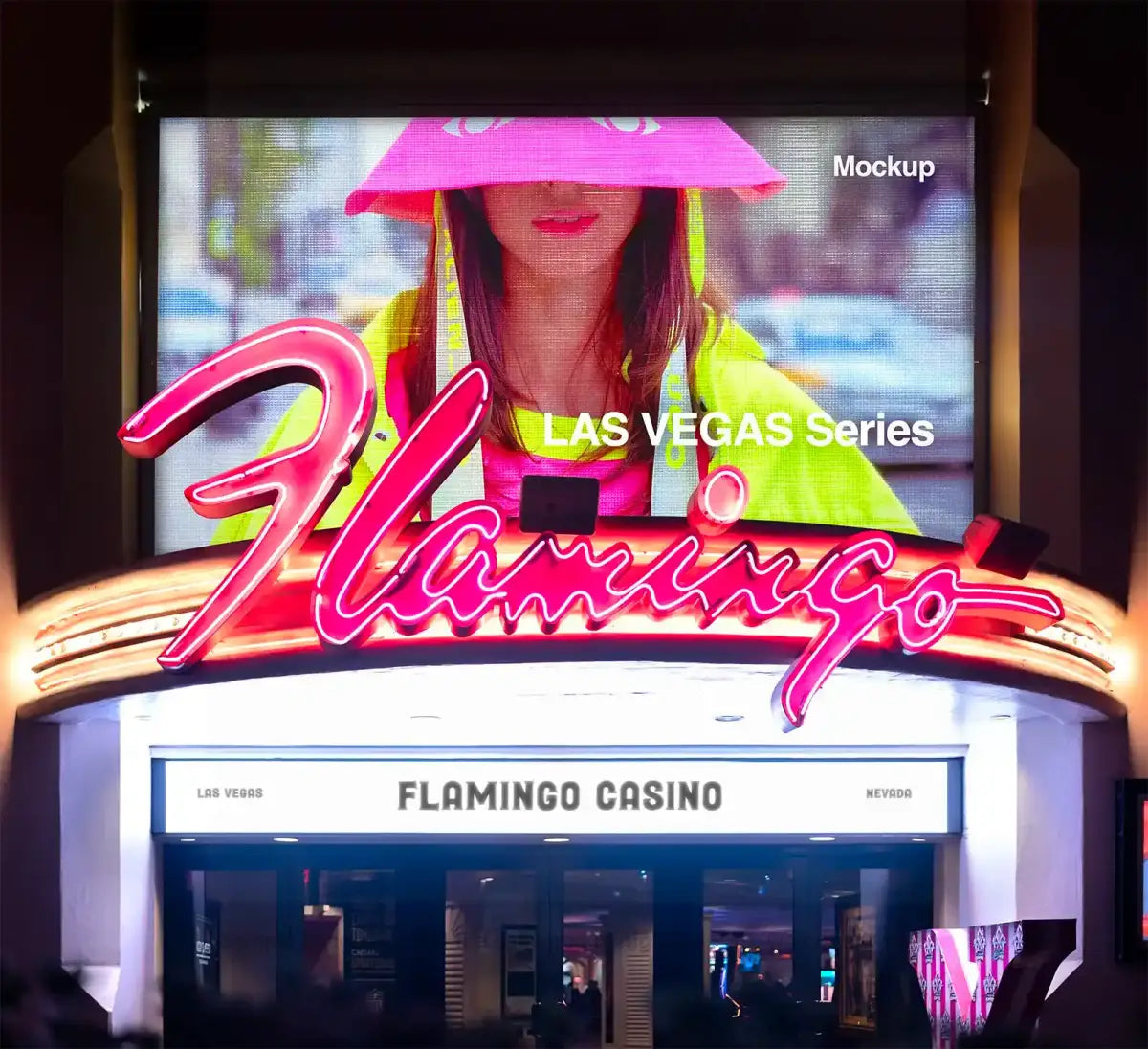 Flamingo Casino, Las Vegas Billboard Mockup, USA| US23WEST0627 - Brandacle