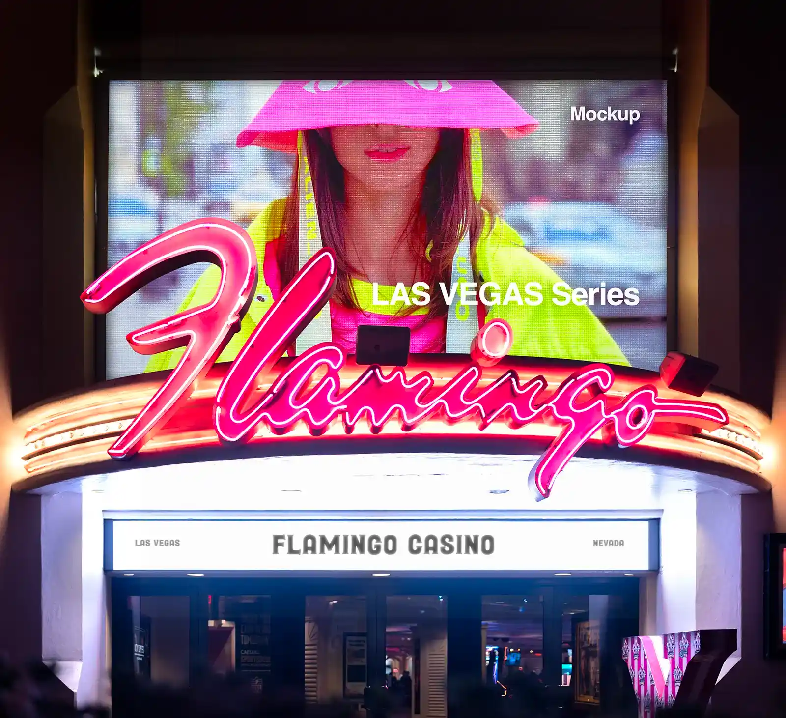 Flamingo Casino, Las Vegas Billboard Mockup, USA| US23WEST0627 - Brandacle