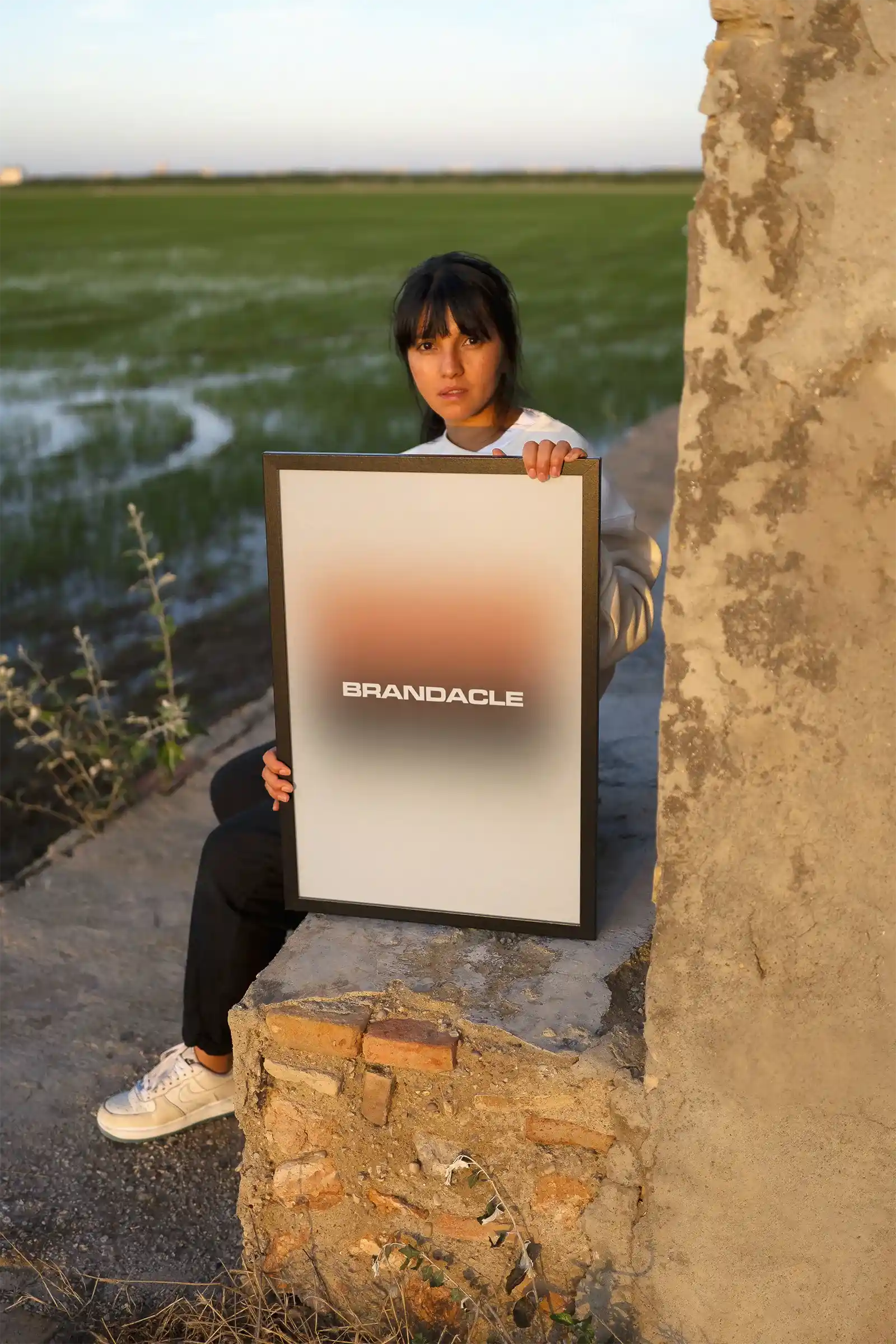 Frame print mockup in Valencia, Spain. 
