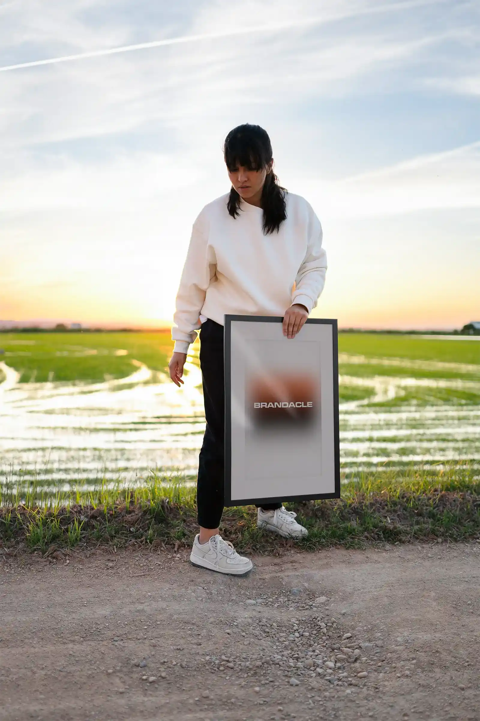 Frame print mockup in Valencia, Spain. 