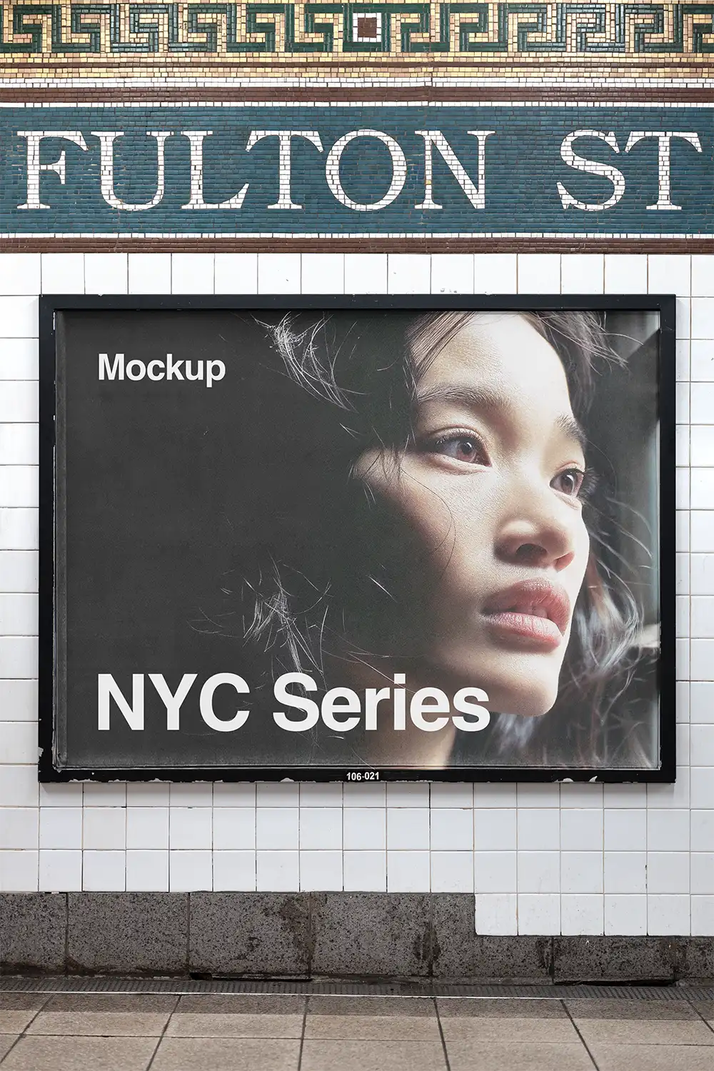 Billboard mockup in the subway in New York
