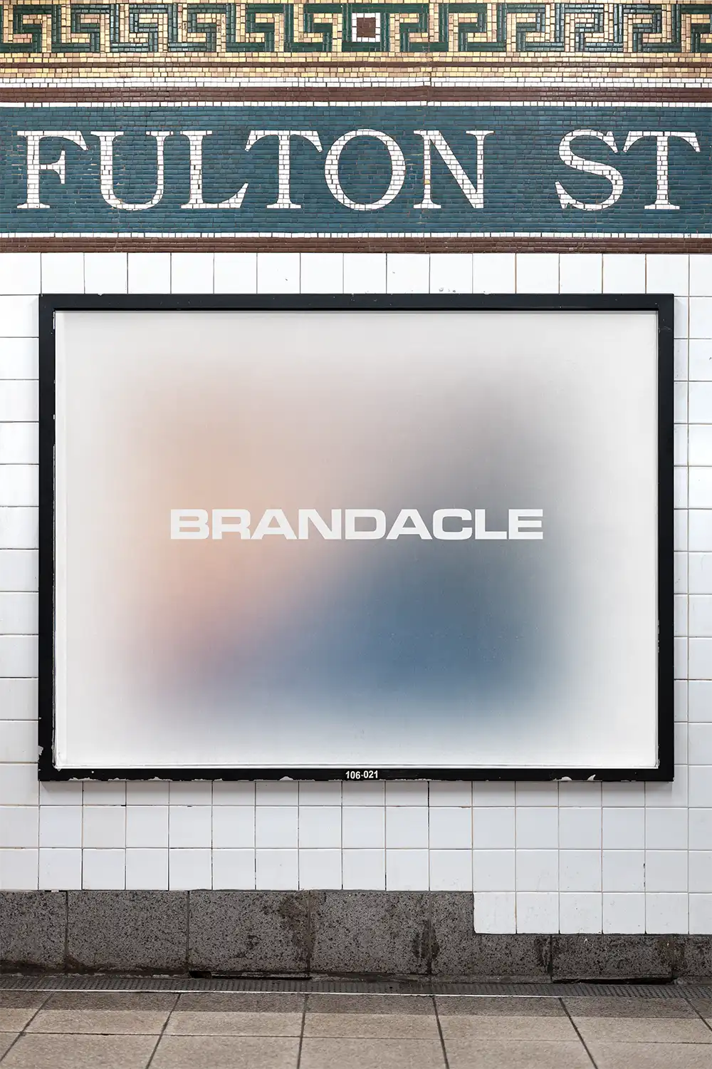 Billboard mockup in the subway in New York