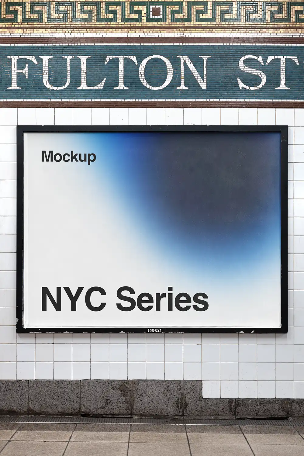 Billboard mockup in the subway in New York