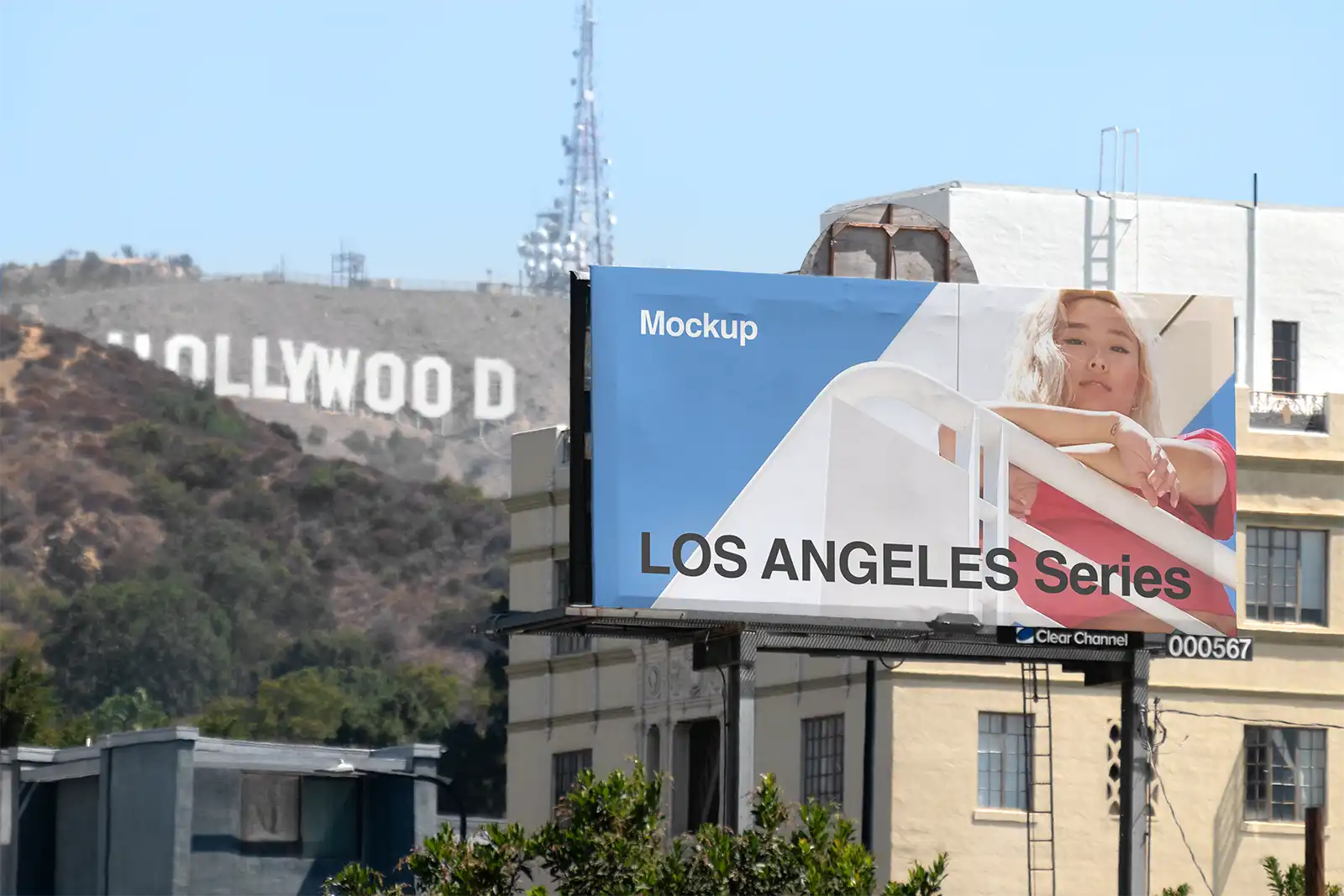 Billboard mockup in Hollywood, Los Angeles