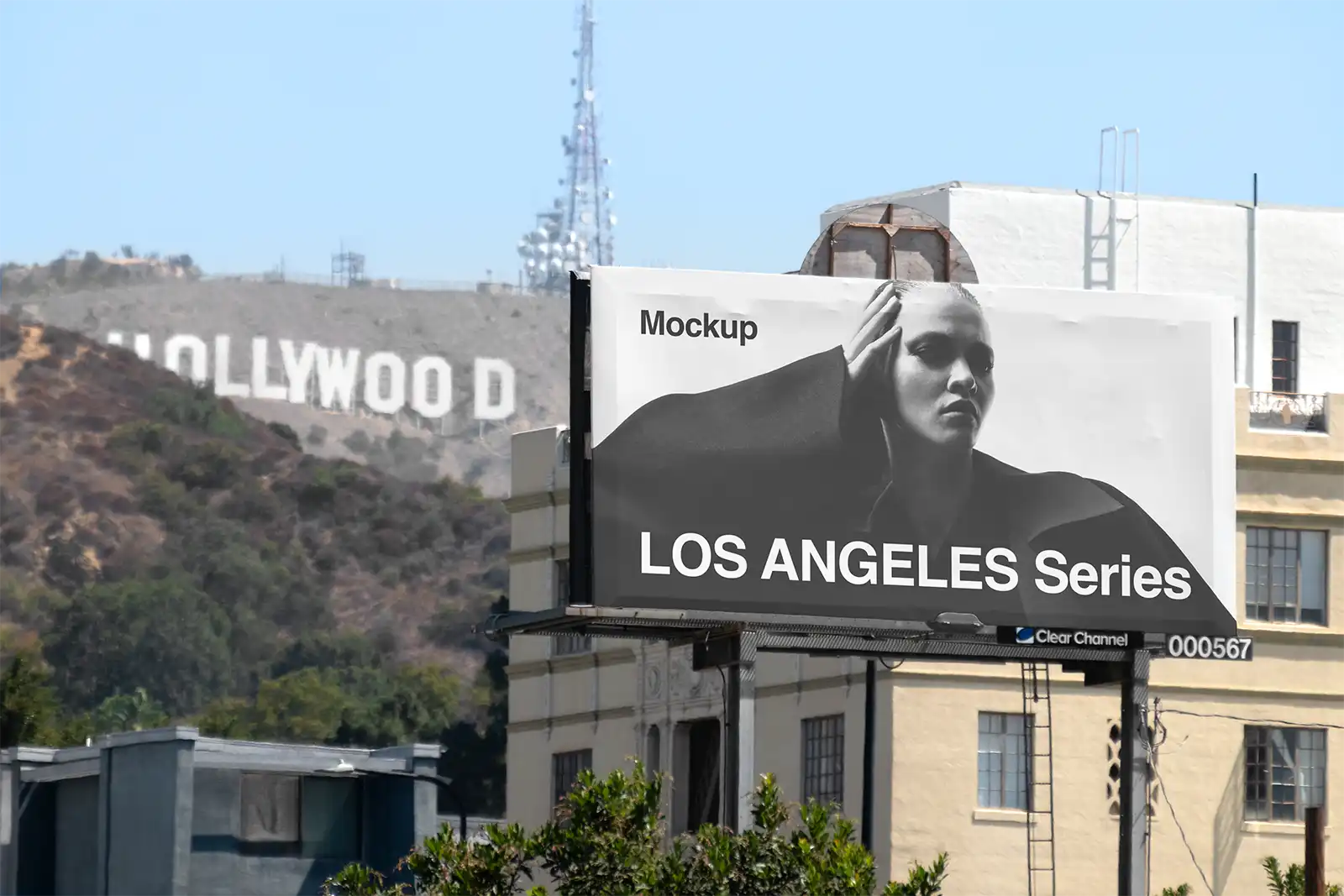 Billboard mockup in Hollywood, Los Angeles