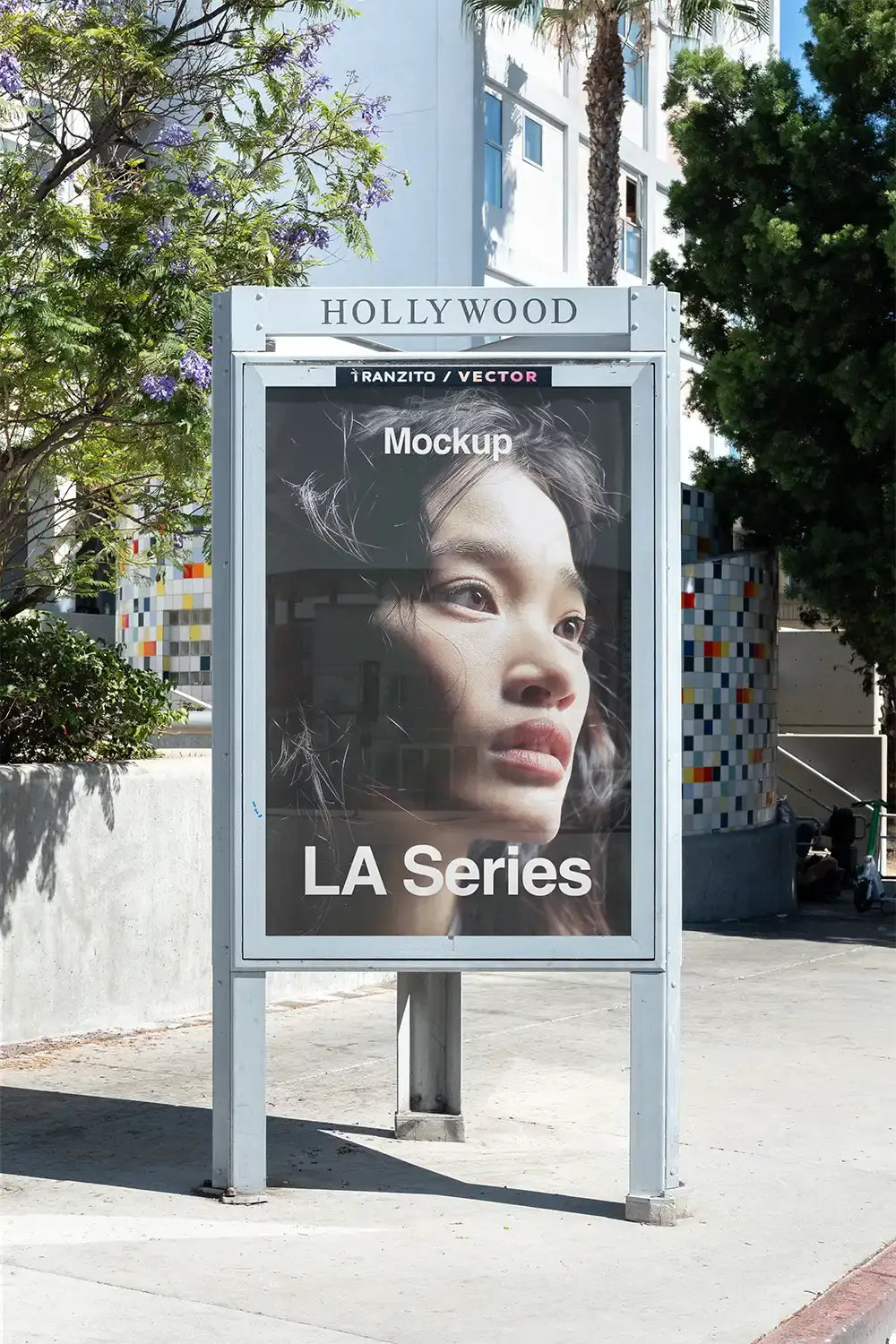 Poster mockup on Hollywood Boulevard in Los Angeles