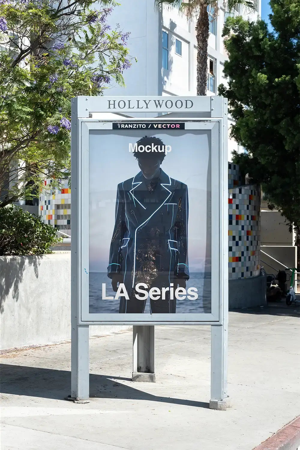 Poster mockup on Hollywood Boulevard in Los Angeles