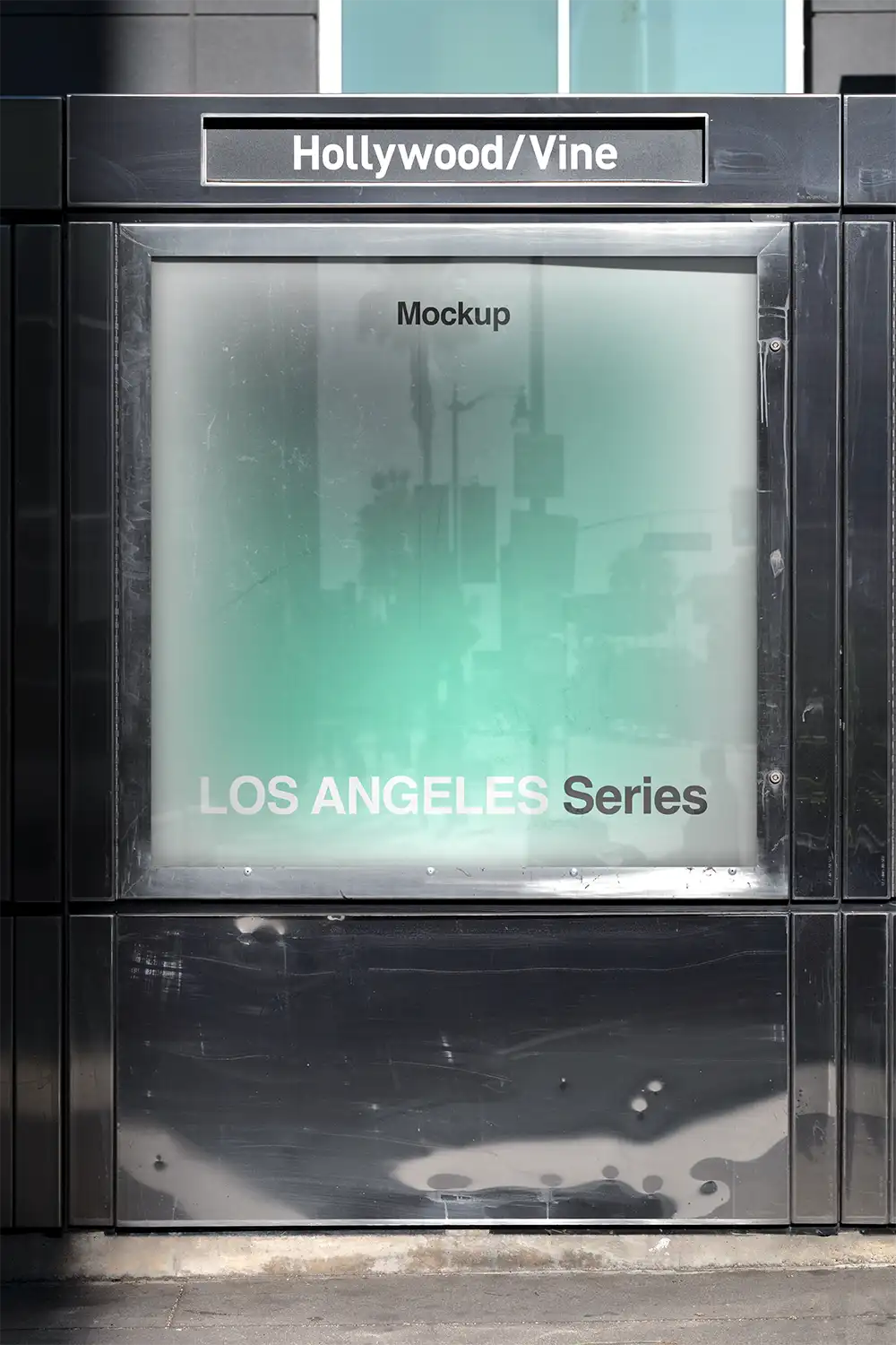 Poster mockup on Hollywood Boulevard in Los Angeles