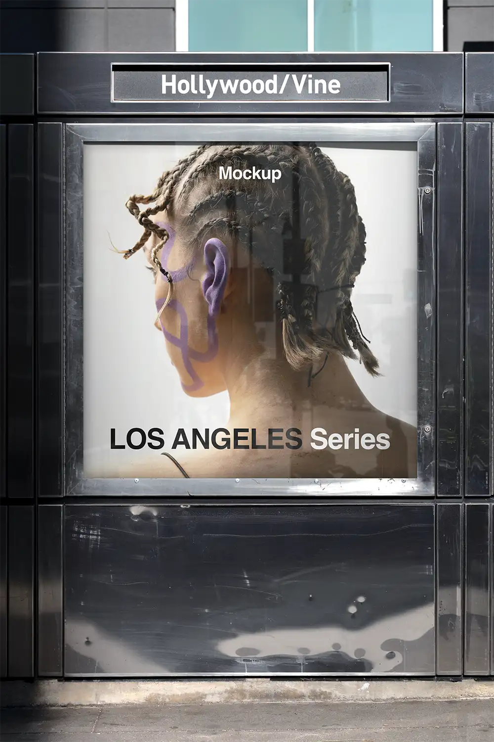 Poster mockup on Hollywood Boulevard in Los Angeles