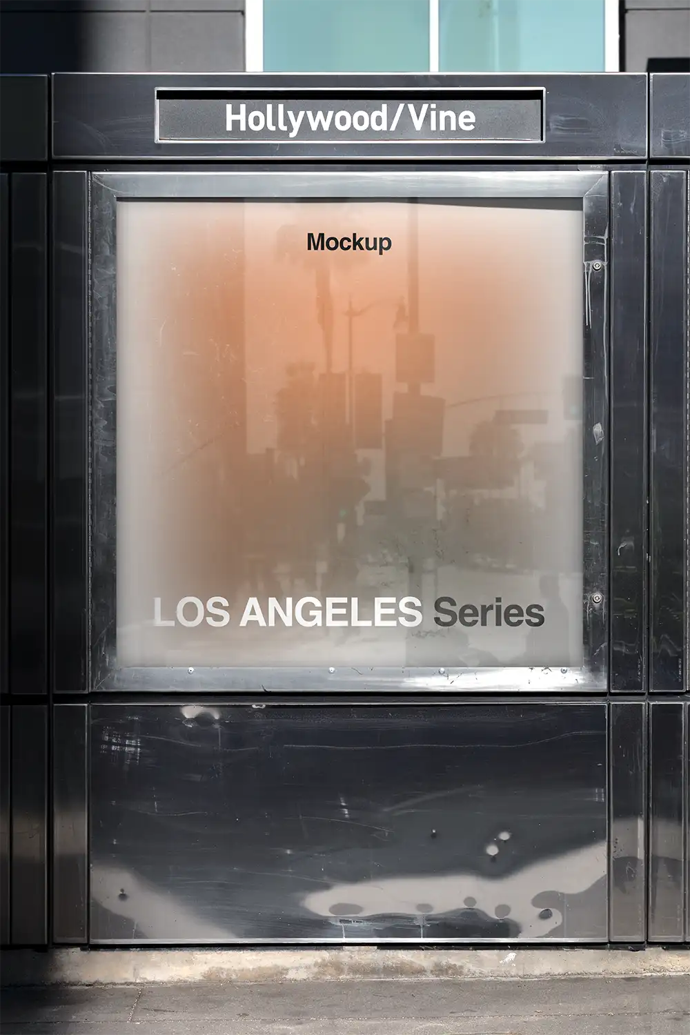 Poster mockup on Hollywood Boulevard in Los Angeles