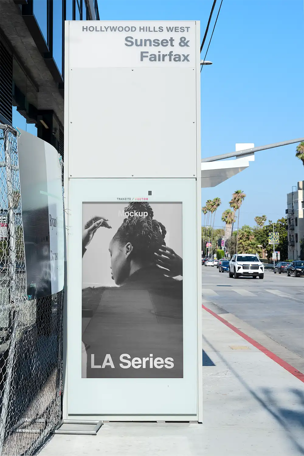 Poster mockup in Hollywood in Los Angeles
