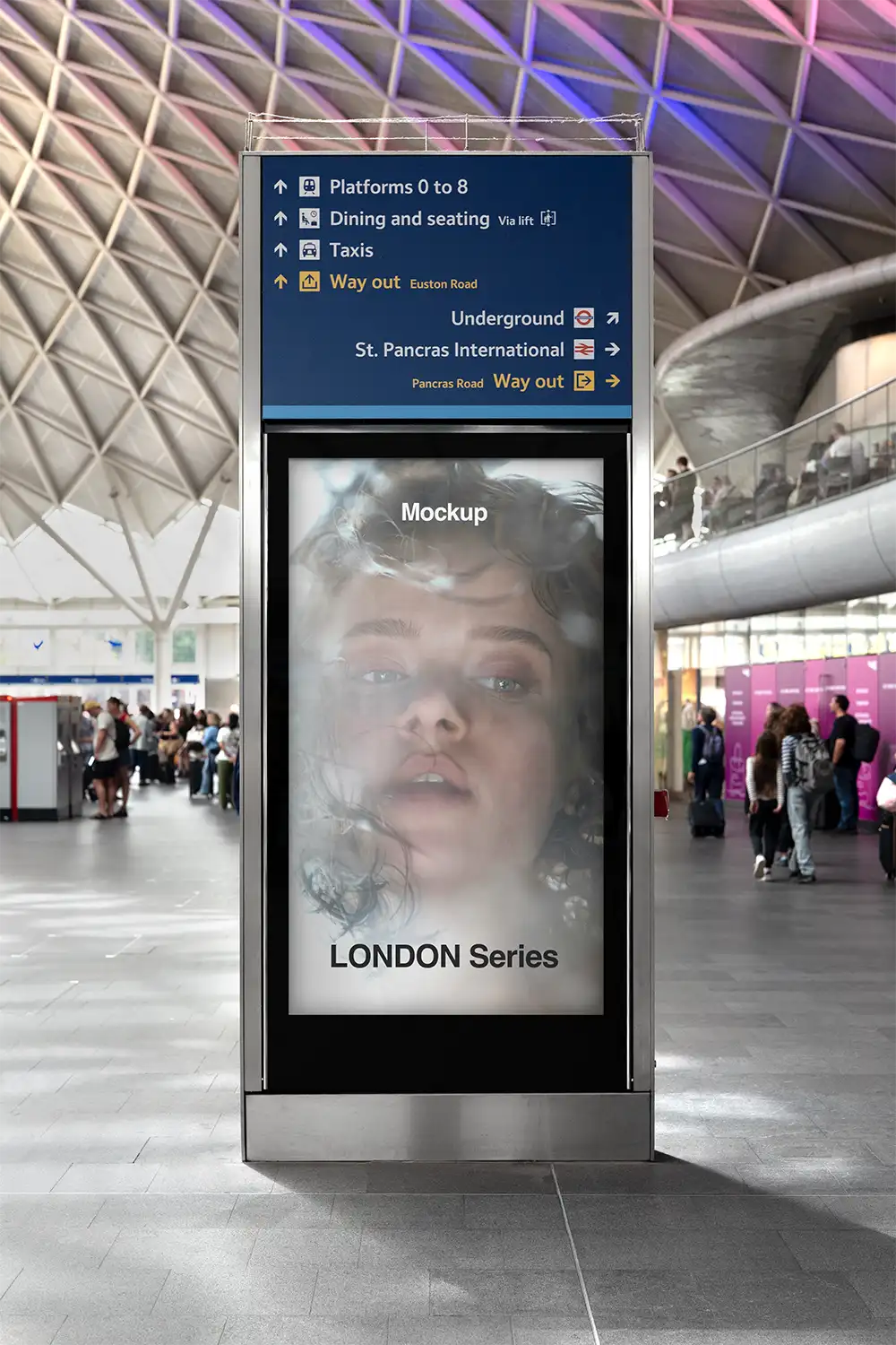 Mockup in the london underground at King's cross railway station