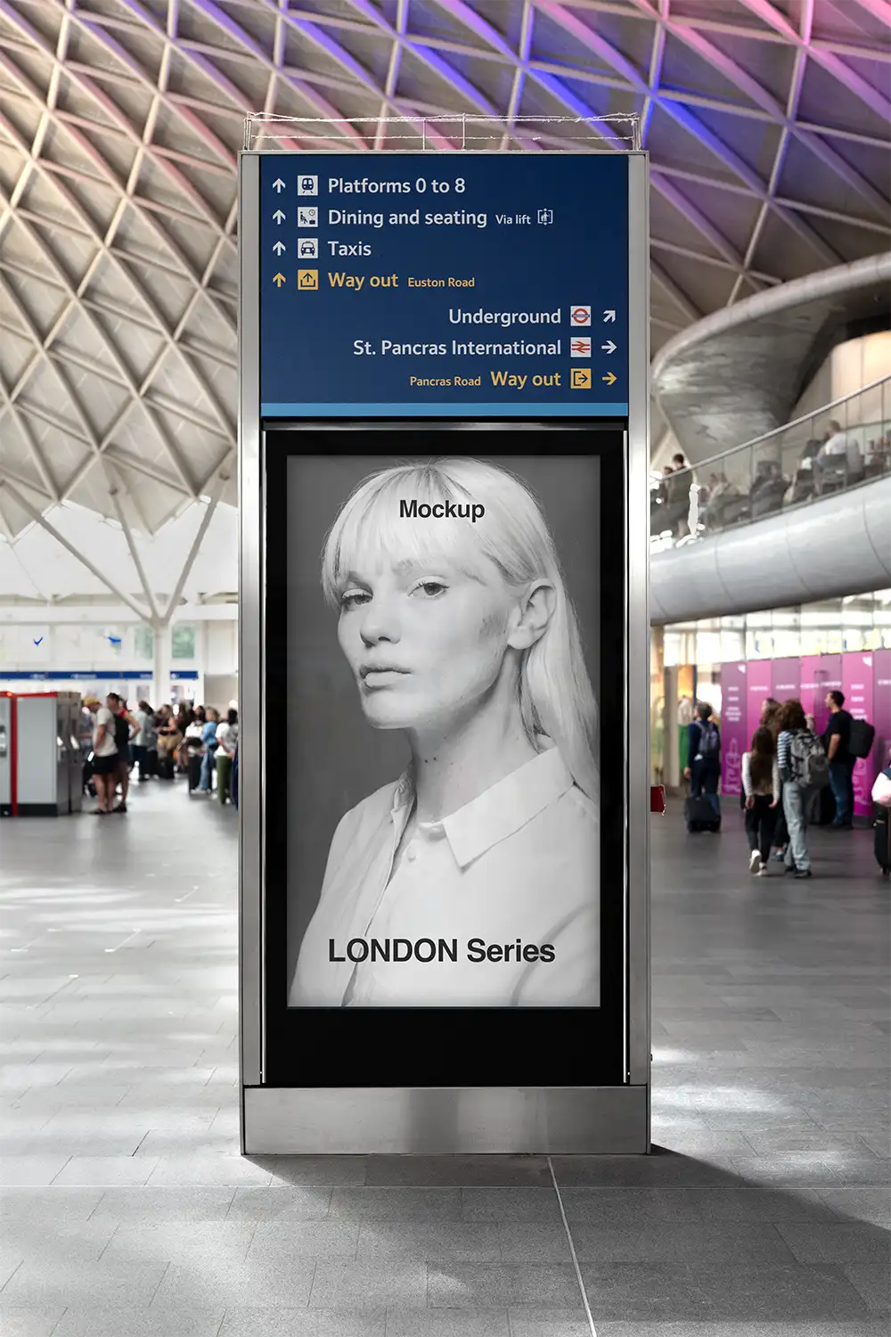Mockup in the london underground at King's cross railway station