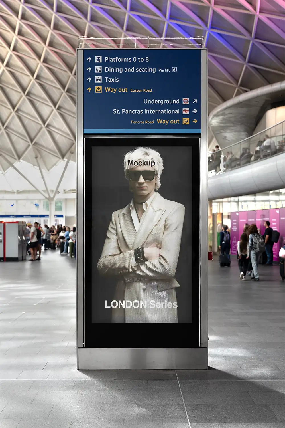 Mockup in the london underground at King's cross railway station