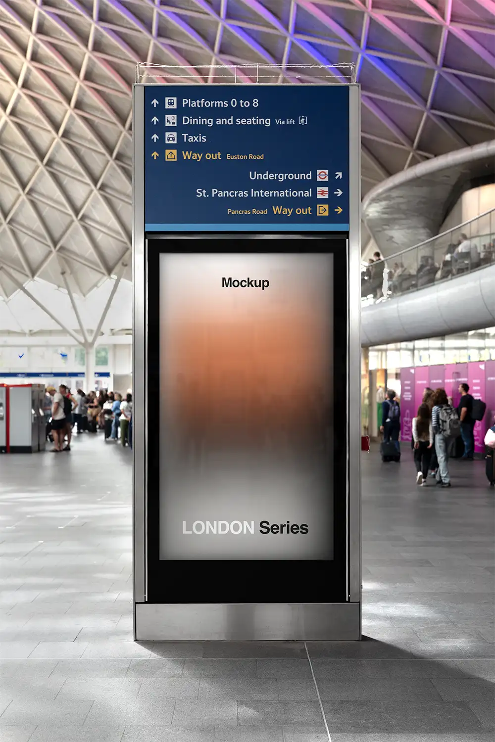 Mockup in the london underground at King's cross railway station