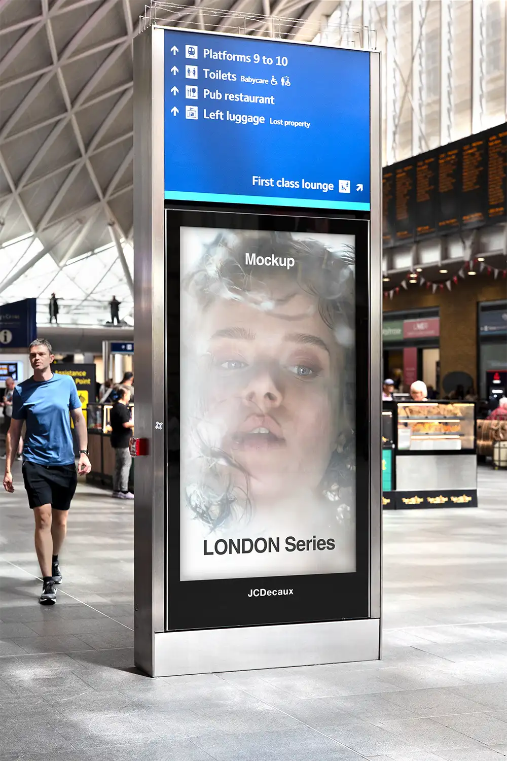 Billboard mockup in the London Underground (London Tube). © BRANDACLE MOCKUPS 2026. All rights reserved.