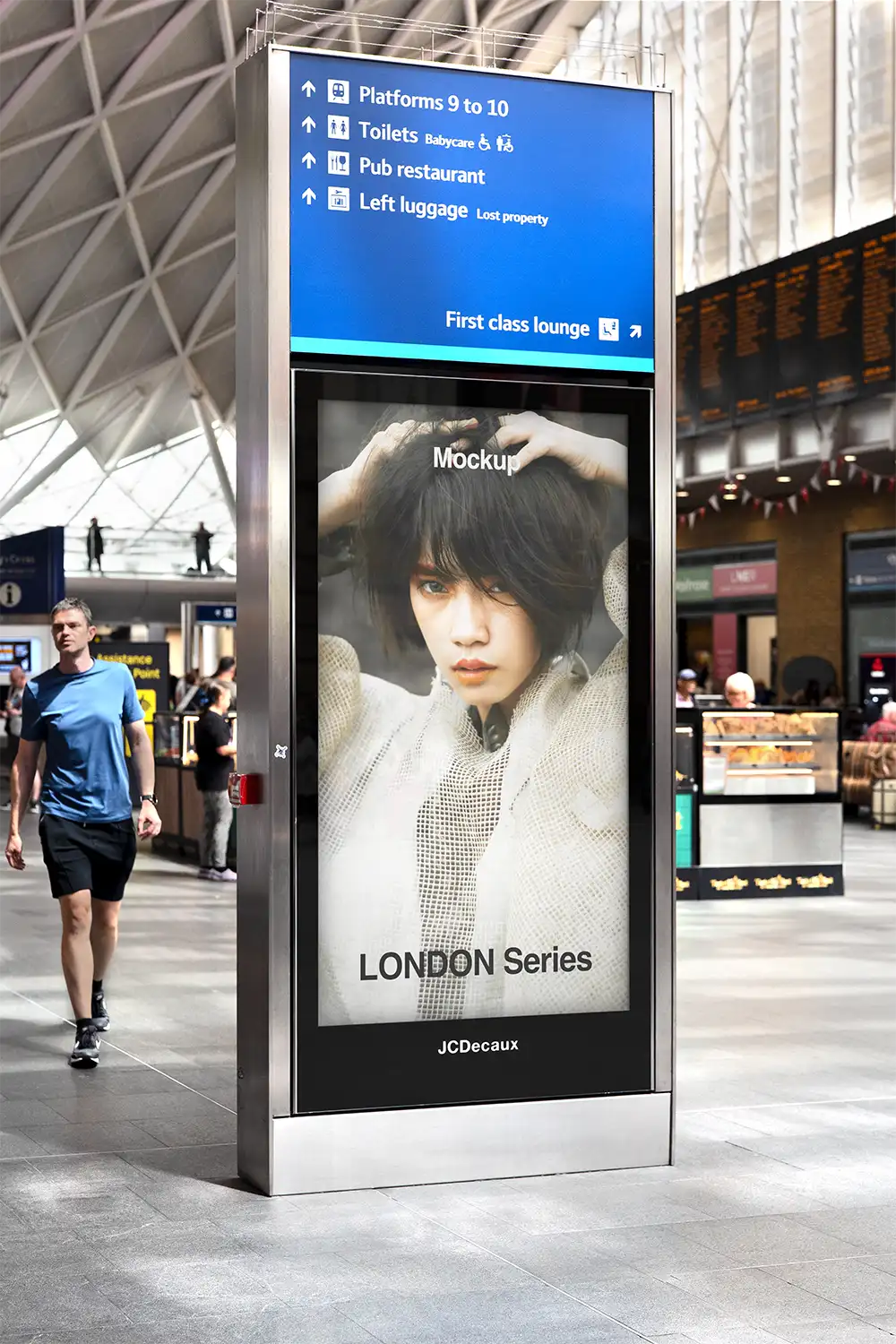 Billboard mockup in the London Underground (London Tube). © BRANDACLE MOCKUPS 2026. All rights reserved.
