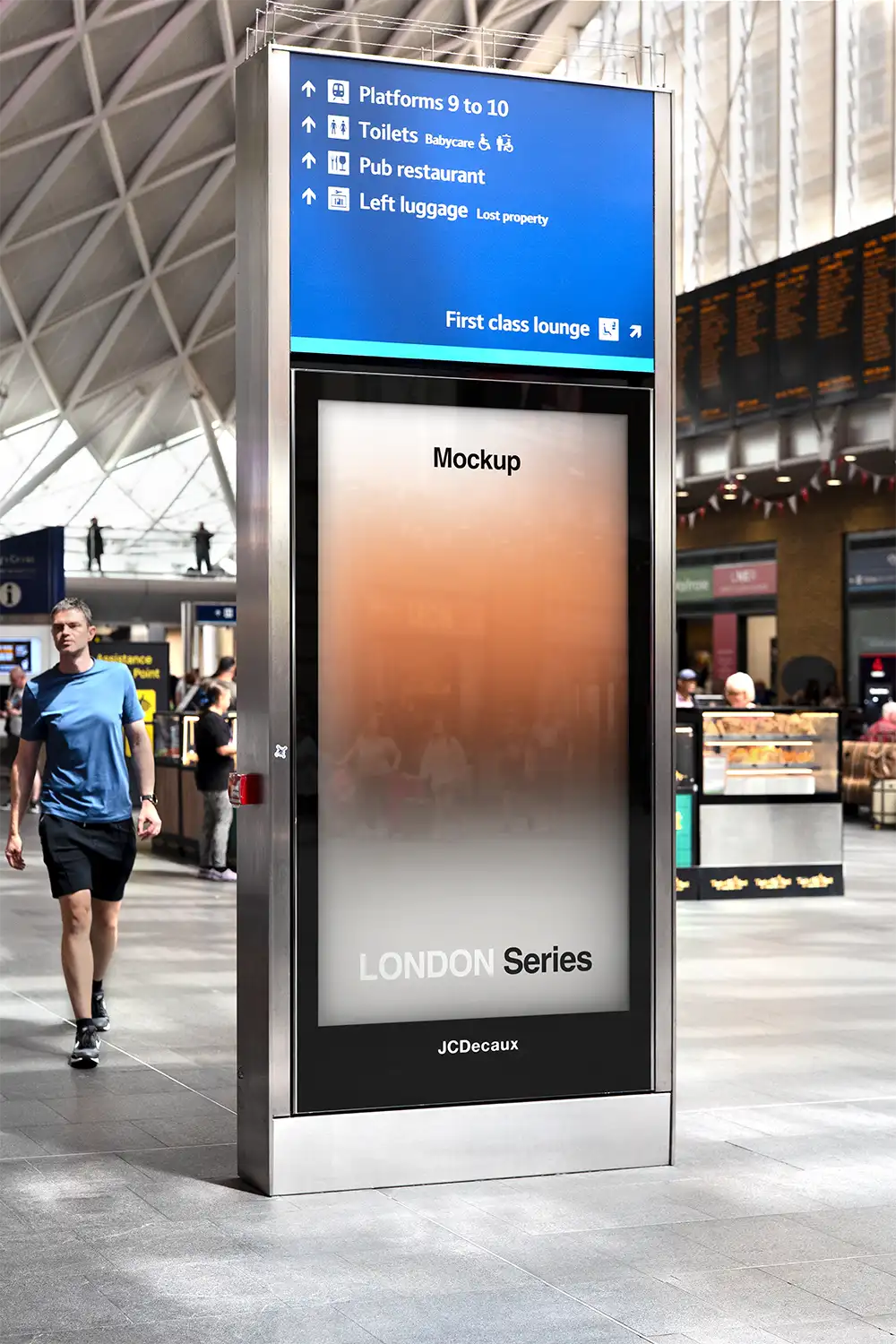 Billboard mockup in the London Underground (London Tube). © BRANDACLE MOCKUPS 2026. All rights reserved.
