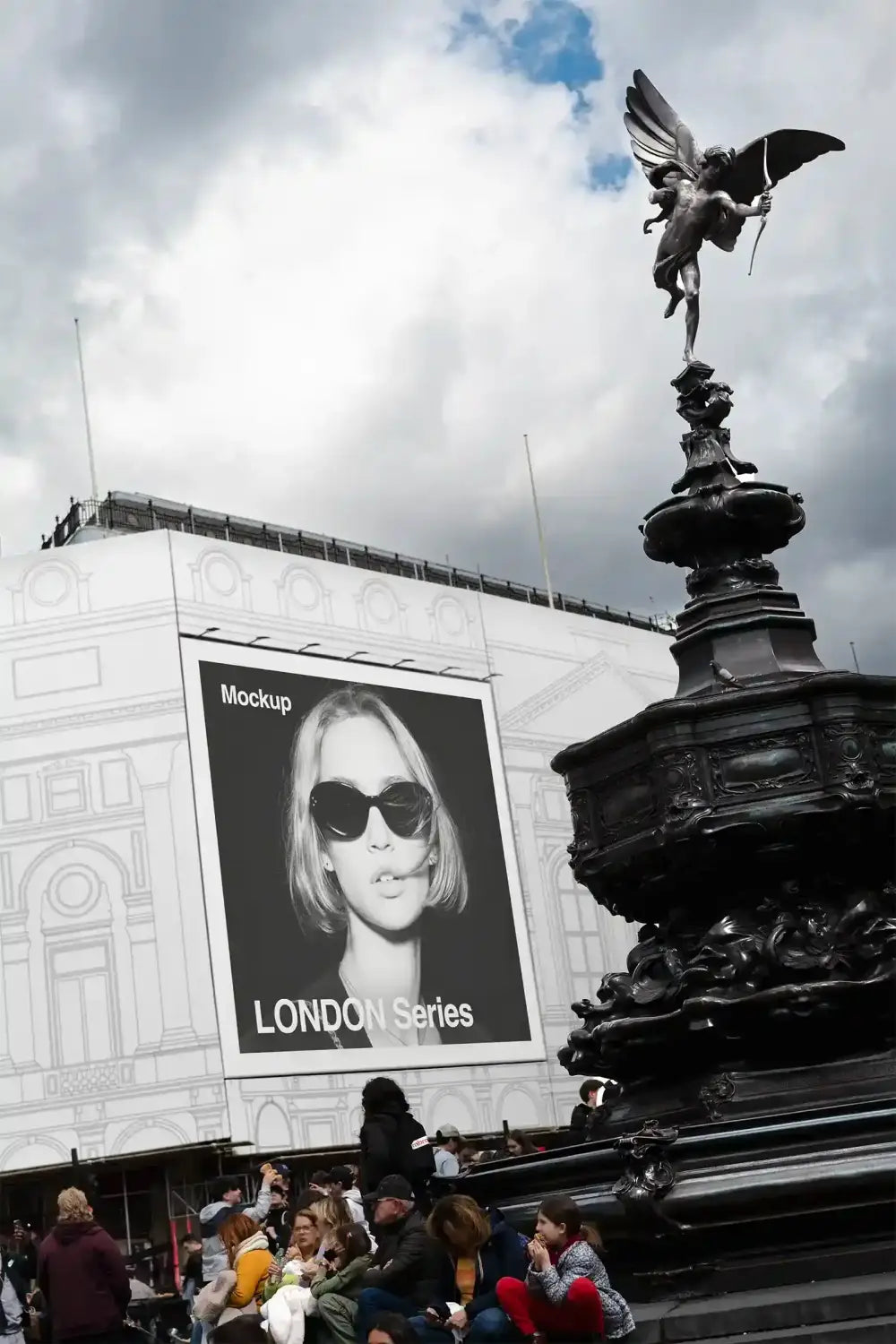 Billboard mockup at Piccadilly Circus in London. © BRANDACLE MOCKUPS 2026.