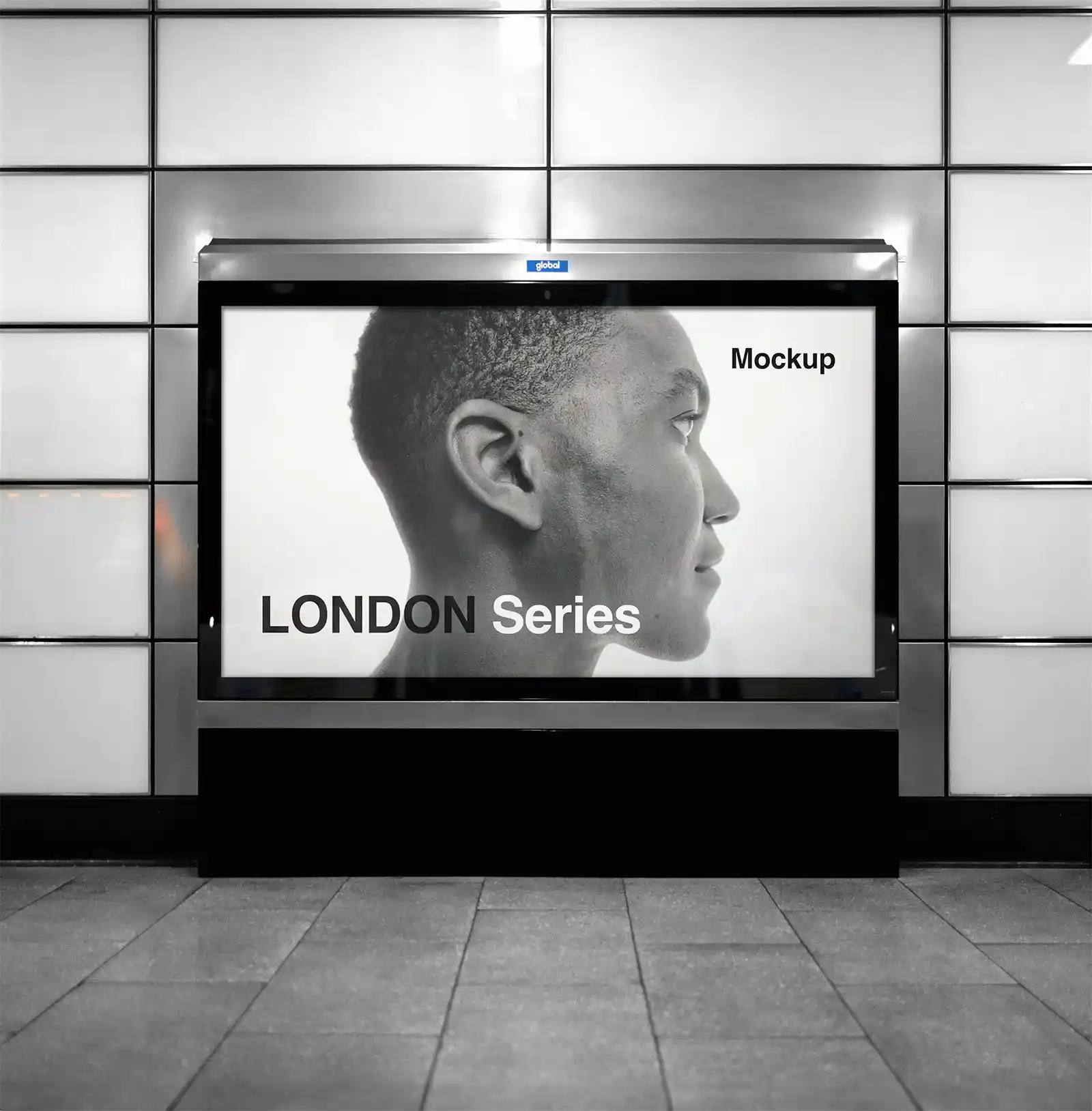 Poster Mockup in the London Underground (London tube). © BRANDACLE MOCKUPS 2026. .