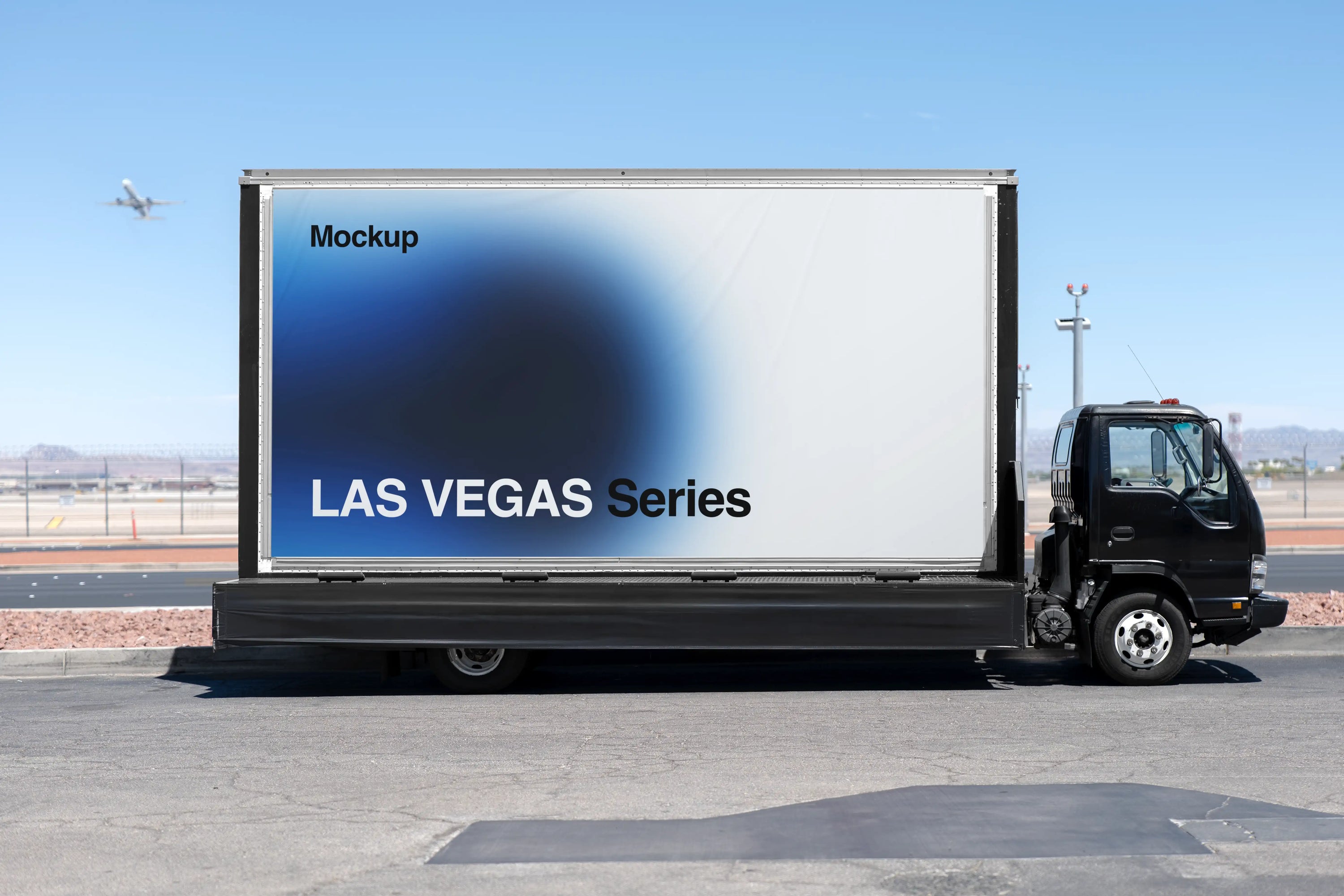 Billboard mockup on a truck in Las Vegas