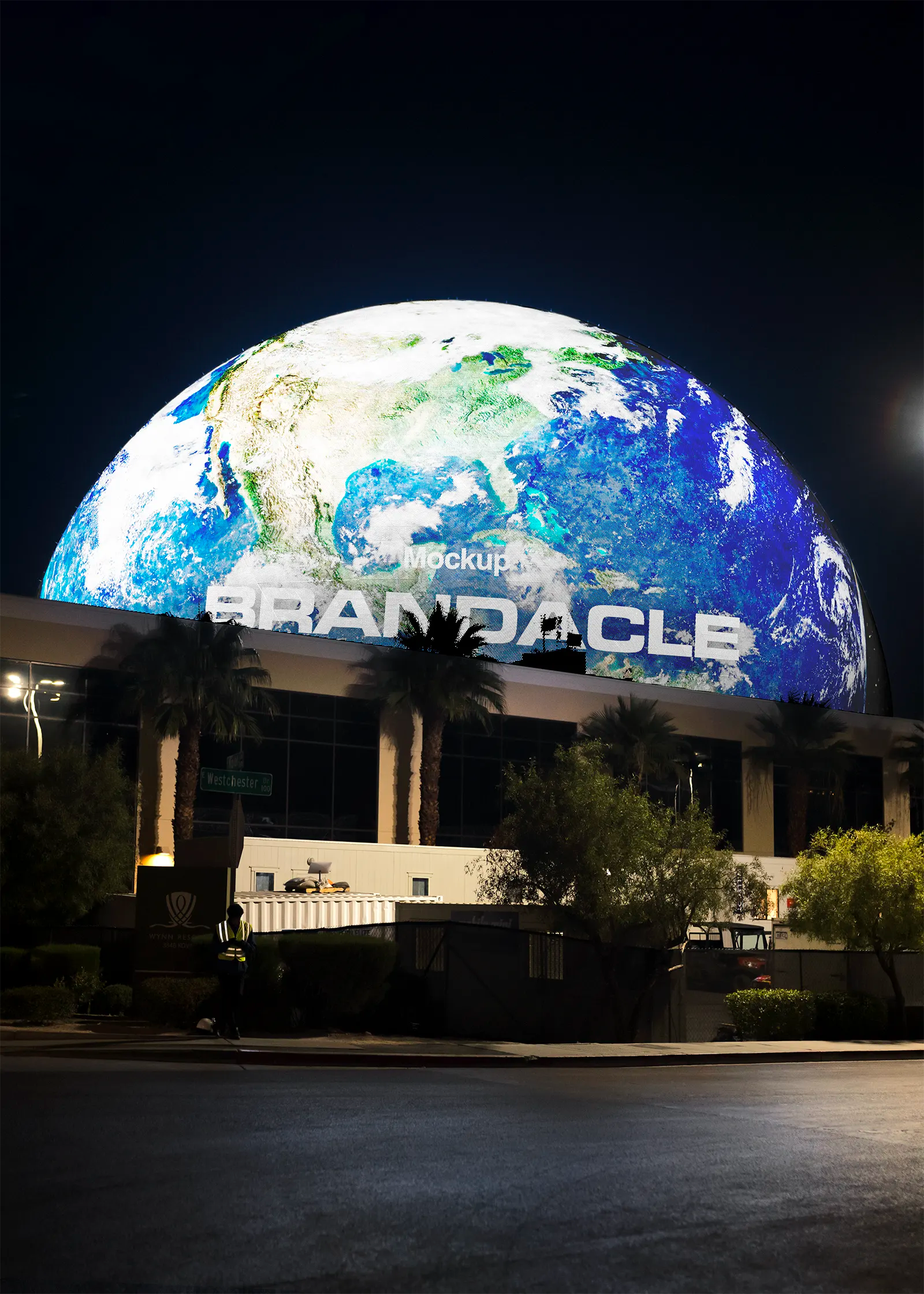Billboard Las Vegas Sphere mockup in Nevada, United States. 