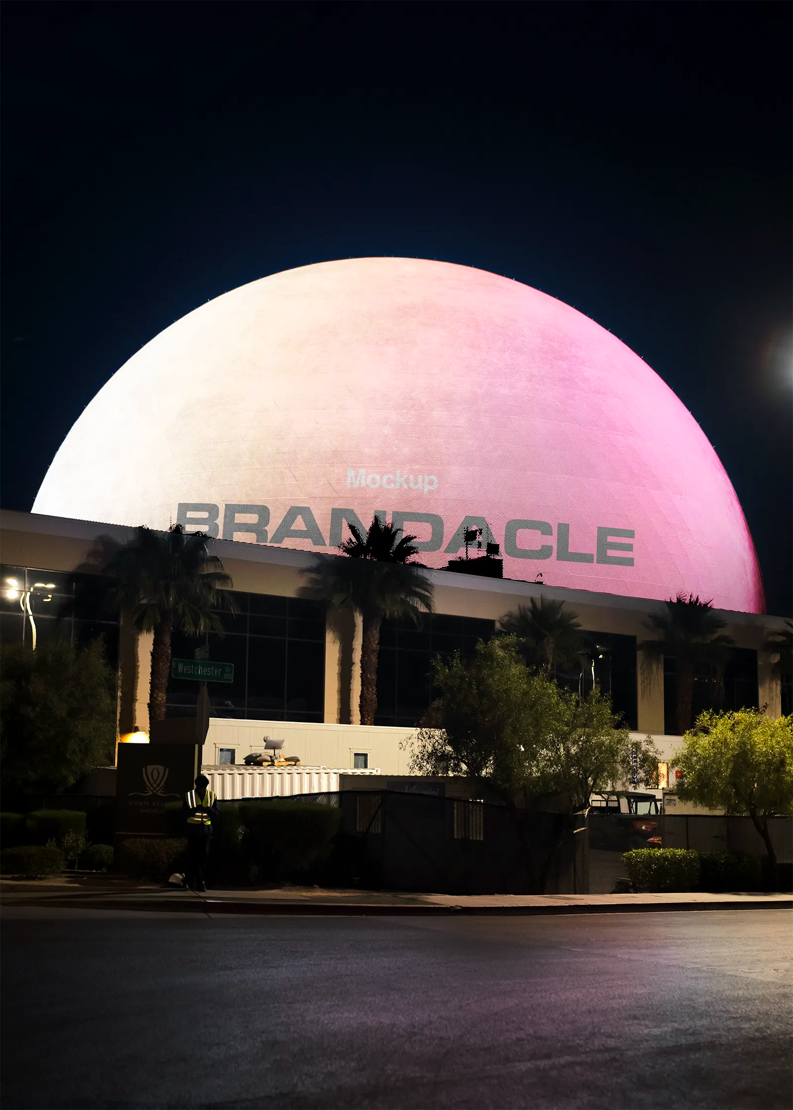 Billboard Las Vegas Sphere mockup in Nevada, United States. 