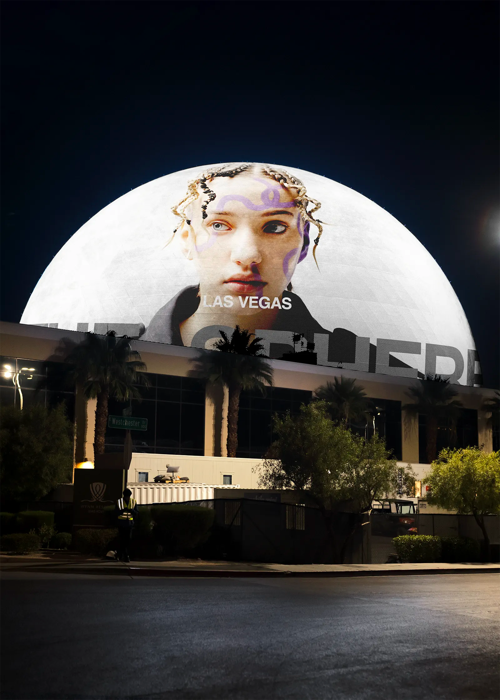 Billboard Las Vegas Sphere mockup in Nevada, United States. 