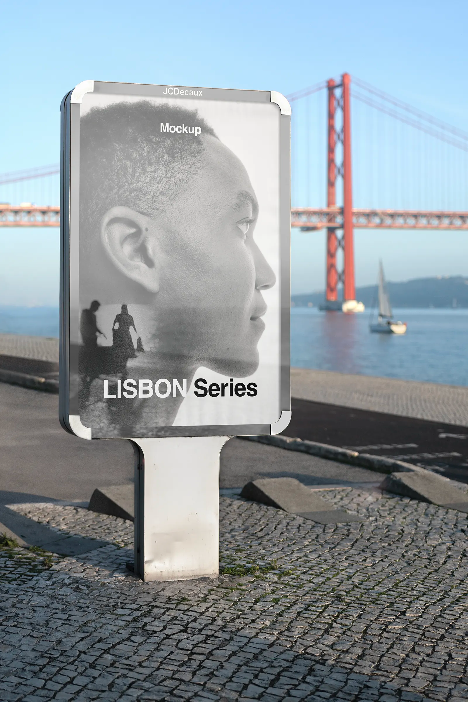 Billboard mockup in Lisbon, Portugal. Poster, Banner. 