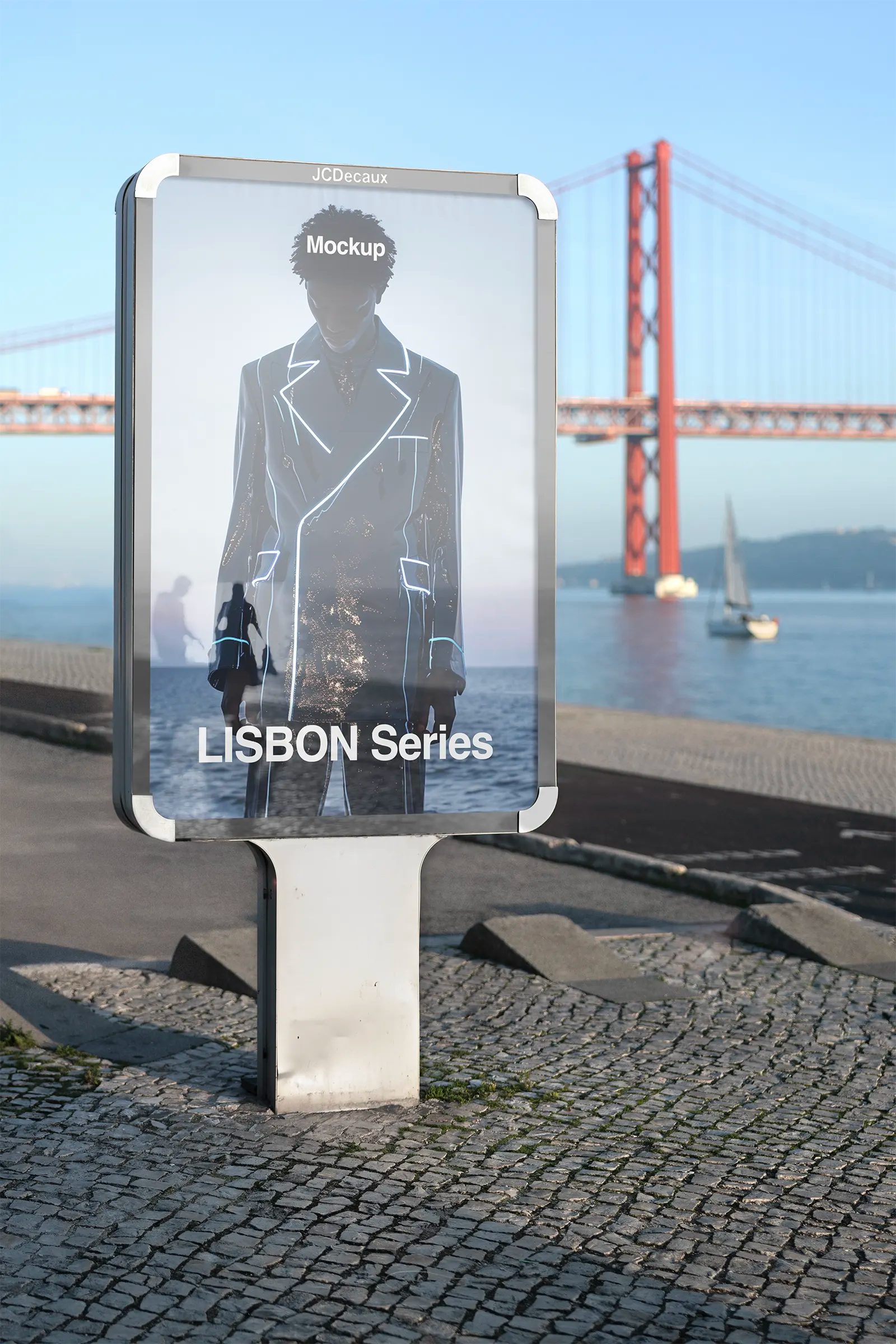 Billboard mockup in Lisbon, Portugal. Poster, Banner. 
