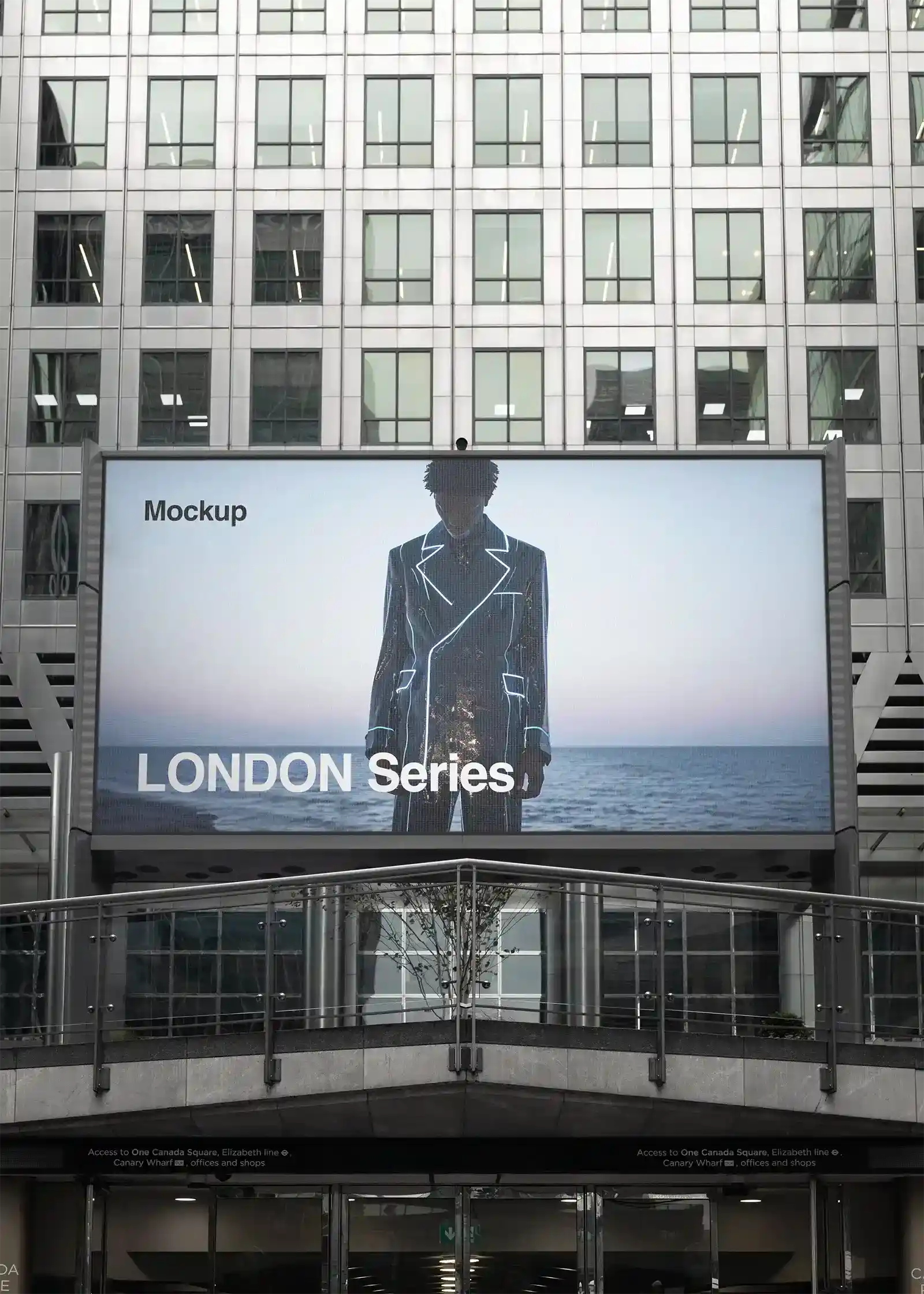 Billboard mockup in London, UK. PSD Mockup on Photoshop for your design