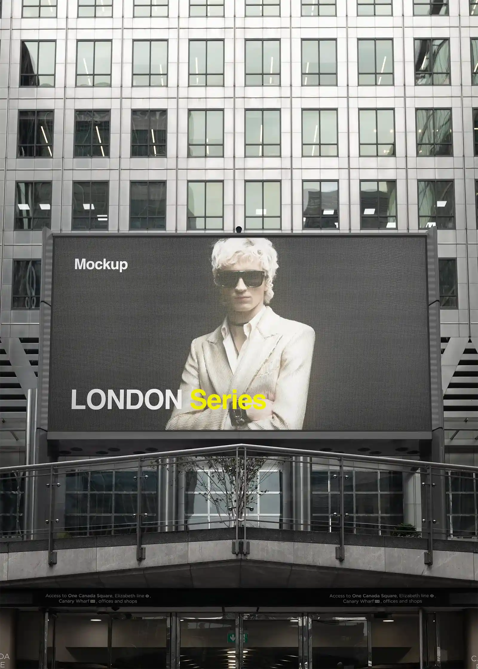 Billboard mockup in London, UK. PSD Mockup on Photoshop for your design