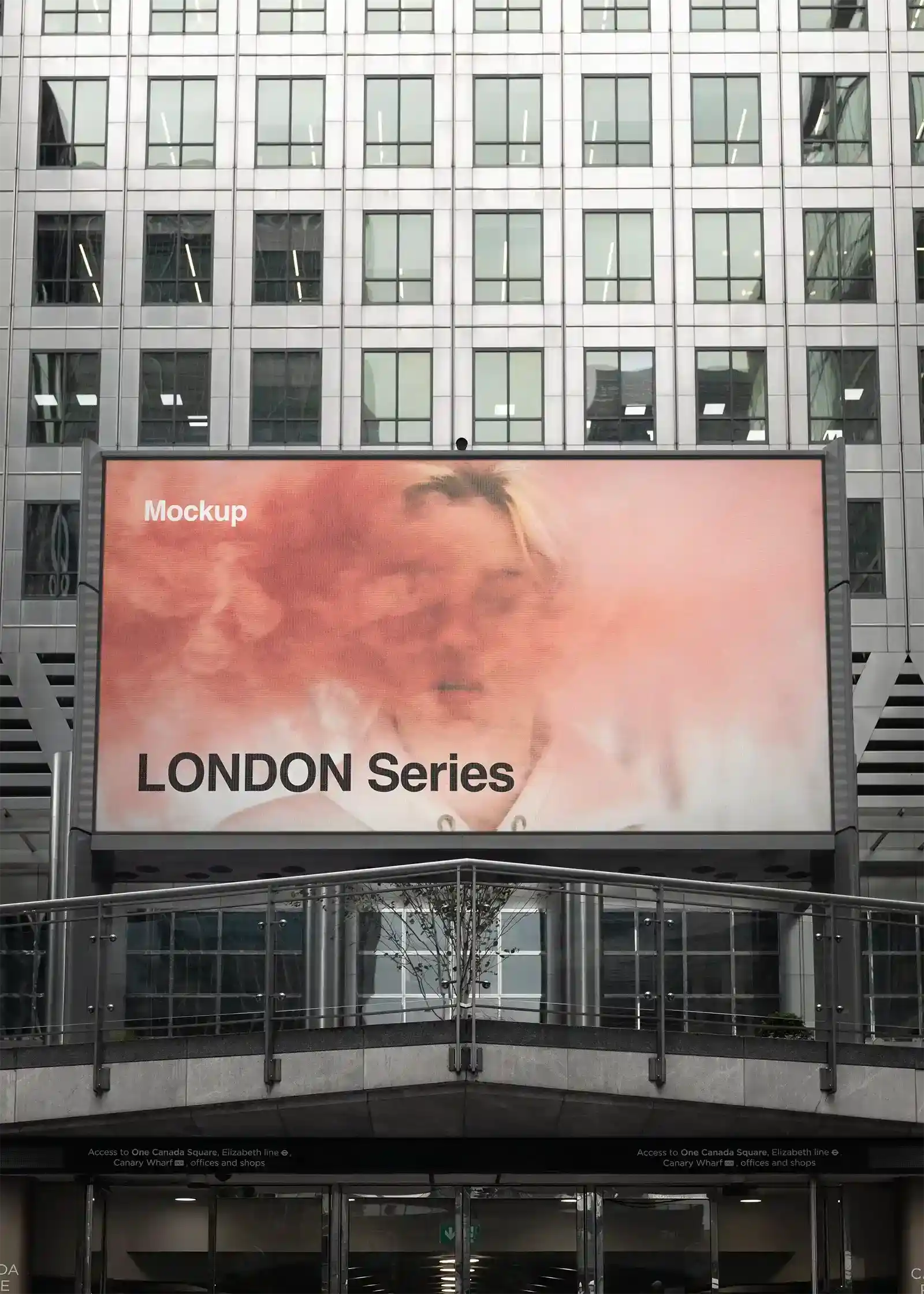 Billboard mockup in London, UK. PSD Mockup on Photoshop for your design
