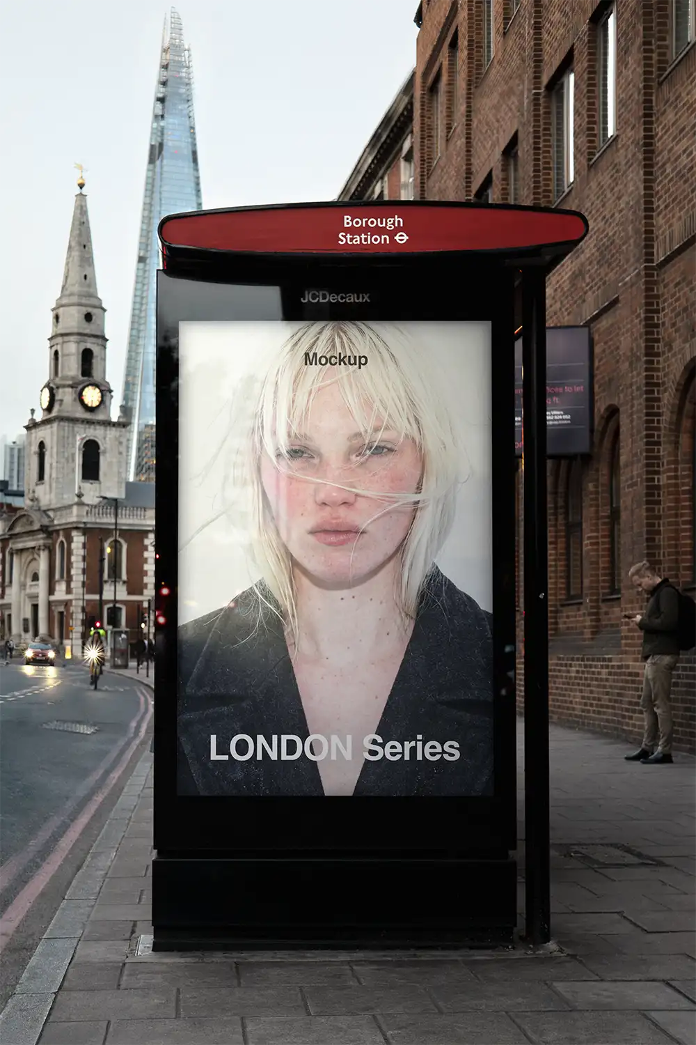 The Shard Skyscraper, London Bus Shelter Poster Mockup PSD, UK — Brandacle