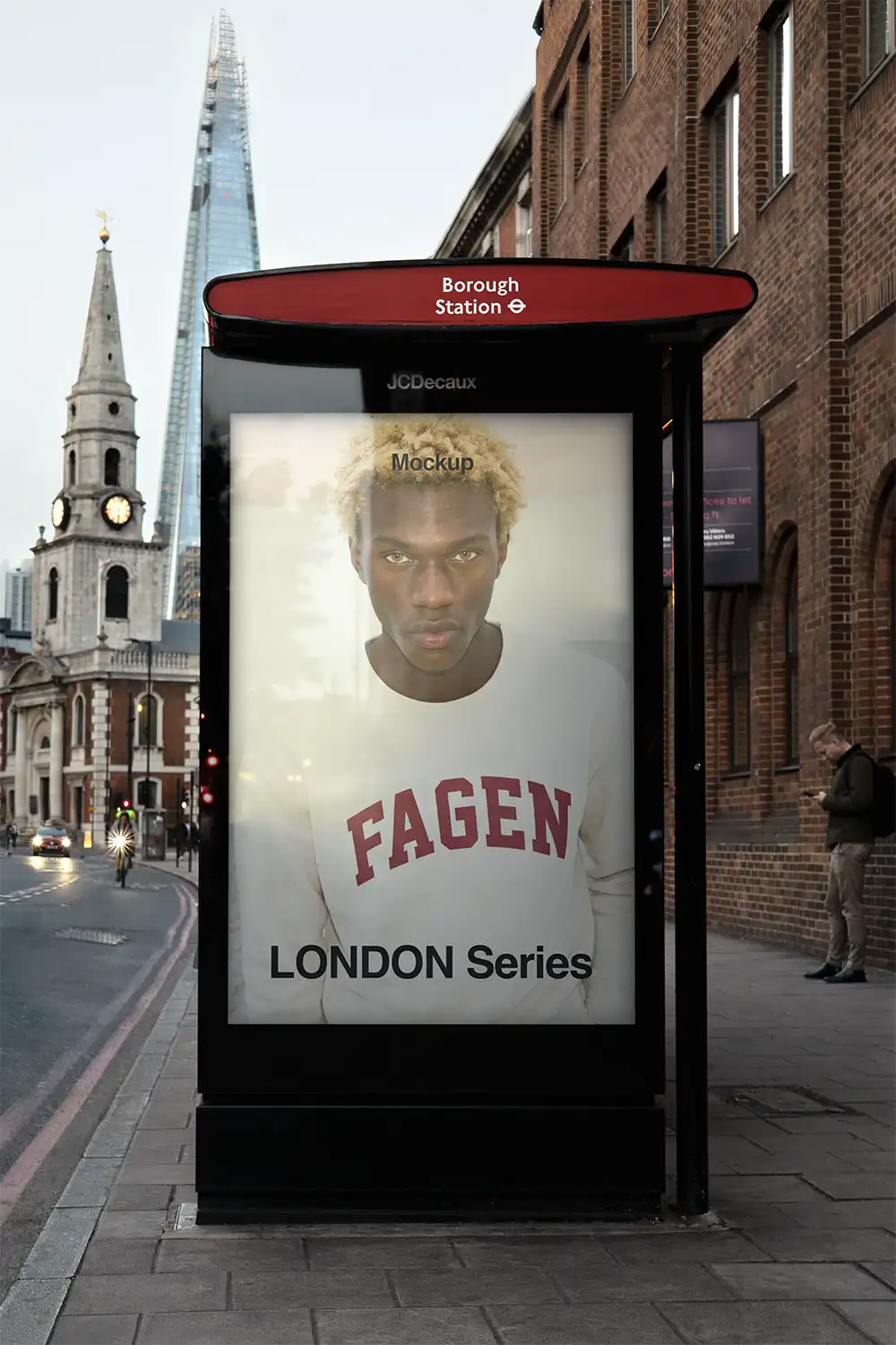 The Shard Skyscraper, London Bus Shelter Poster Mockup PSD, UK — Brandacle