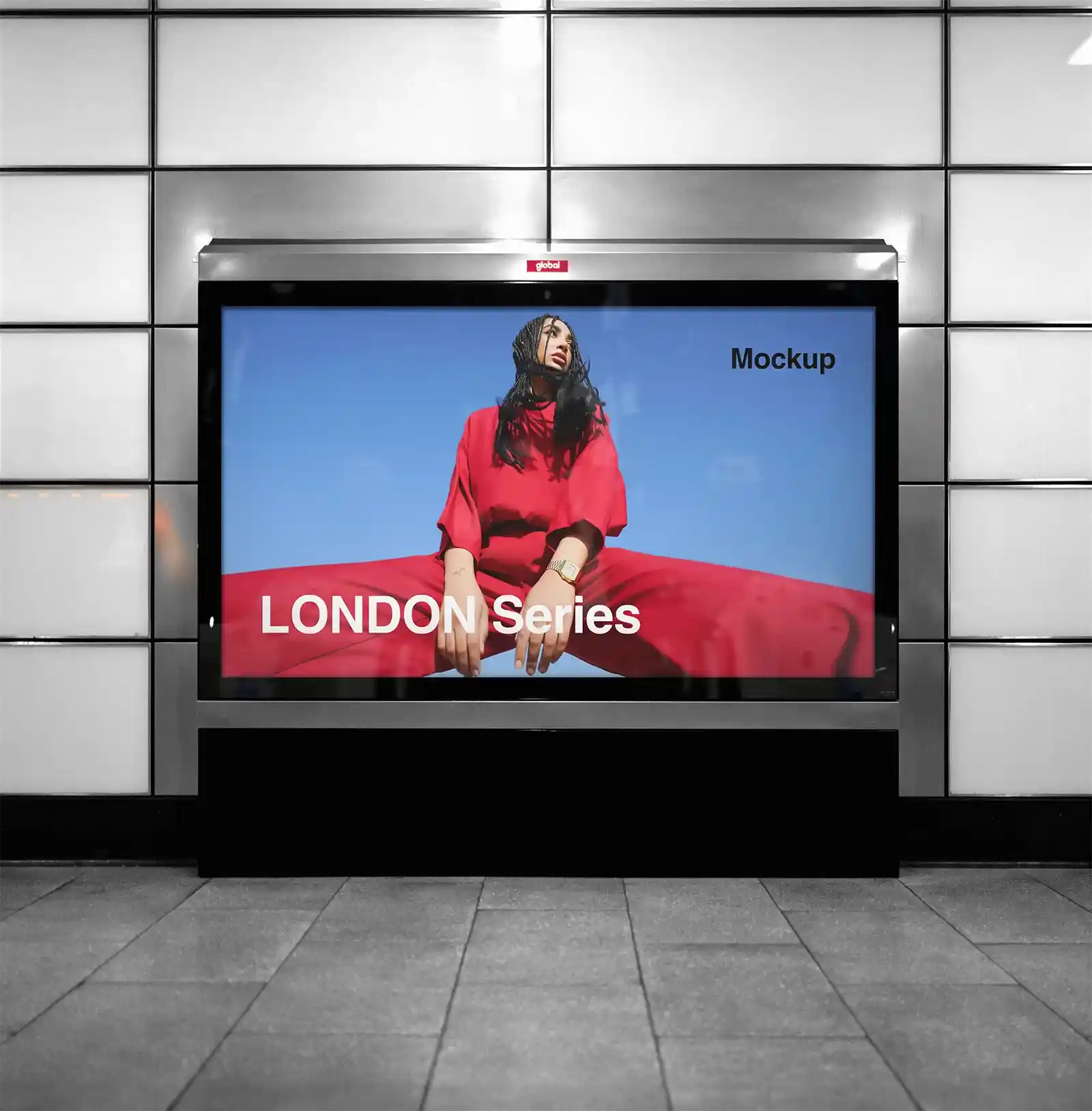 Digital billboard in the London Underground, London Tube
