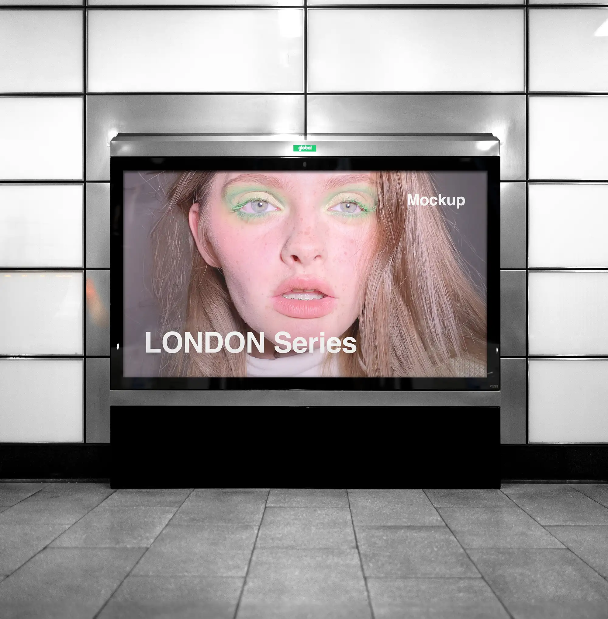Billboard mockup in the London Underground (London Tube) © BRANDACLE MOCKUPS 2026.