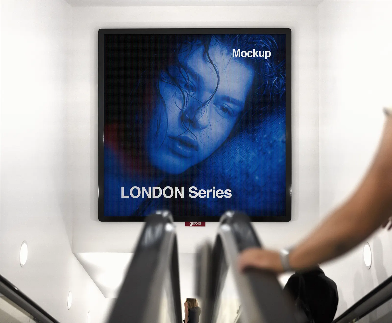 Billboard mockup in the London Underground, UK. London tube PSD Mockup on Photoshop for your design 2