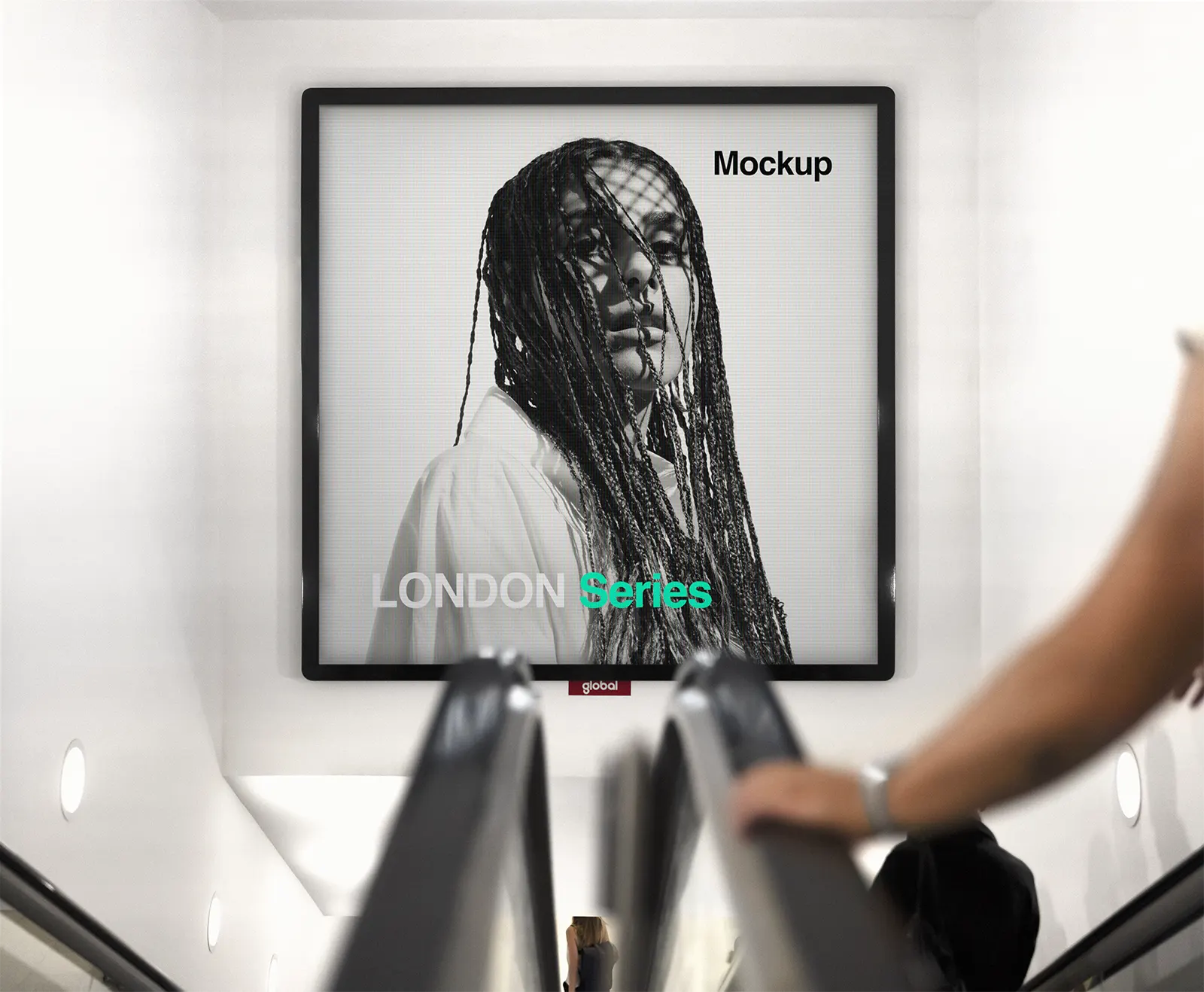 Billboard mockup in the London Underground, UK. London tube PSD Mockup on Photoshop for your design 3
