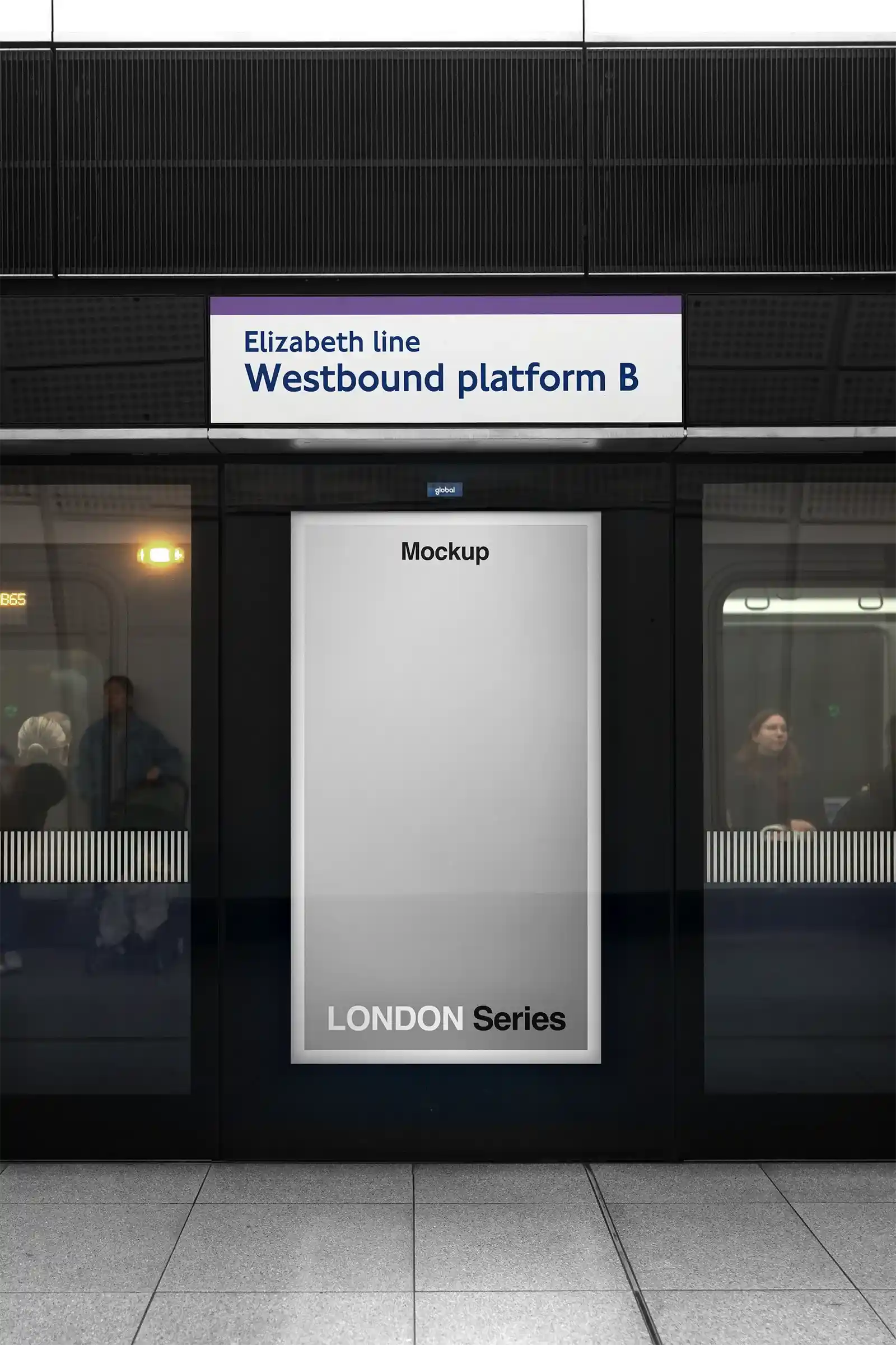 Billboard mockup in the London Underground