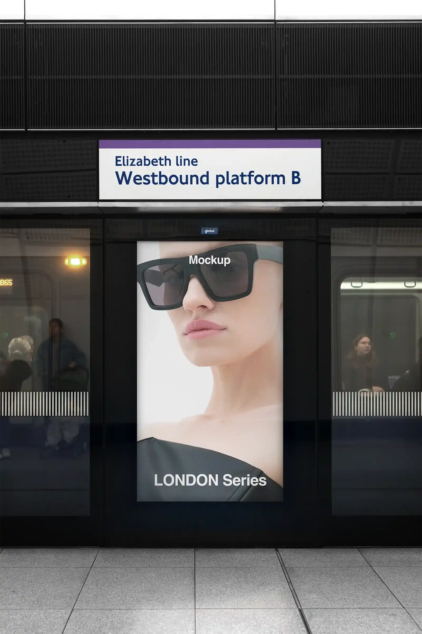 Billboard mockup in the London Underground