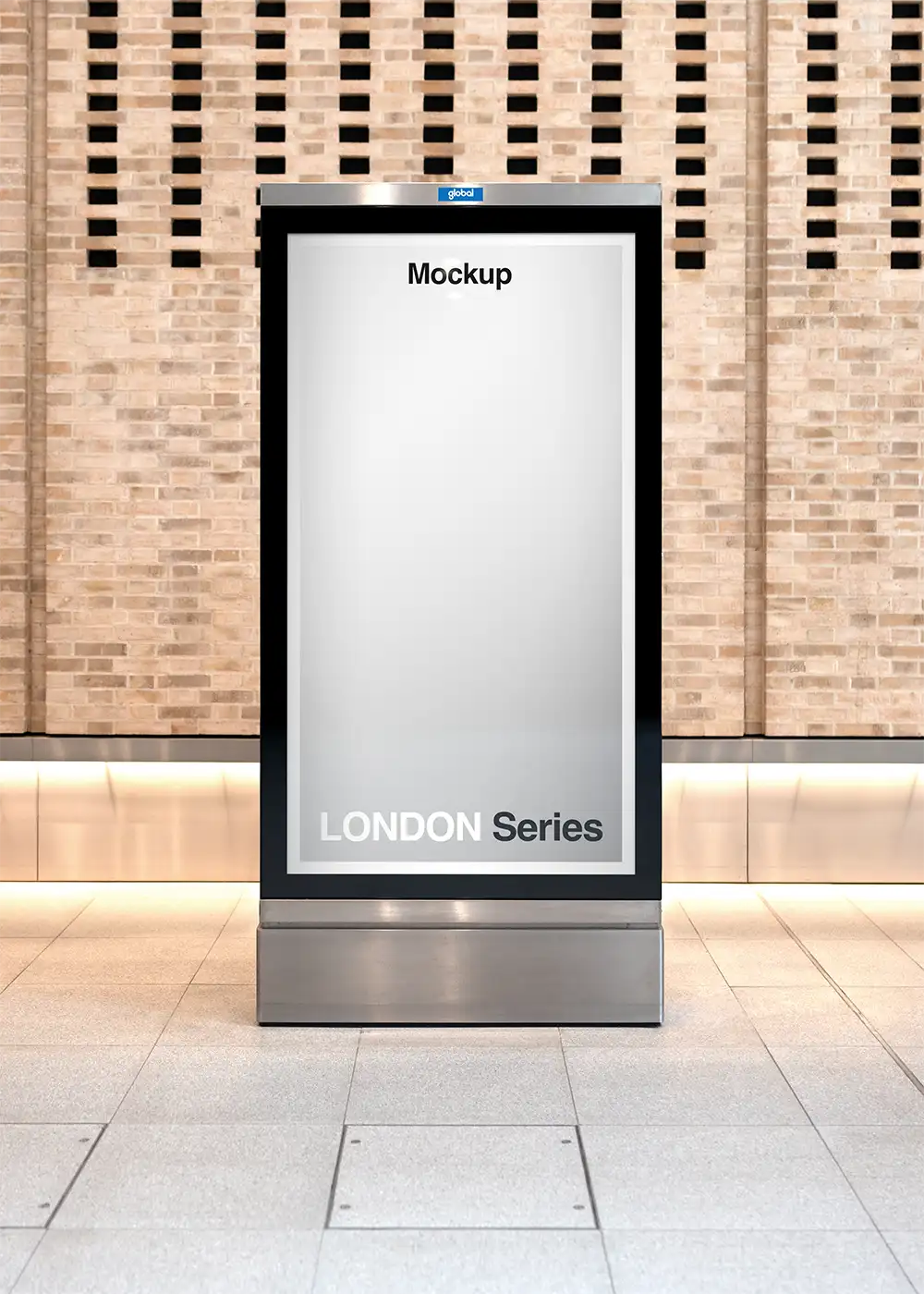 Billboard mockup in the London Undeground (London Tube). © BRANDACLE MOCKUPS 2026.