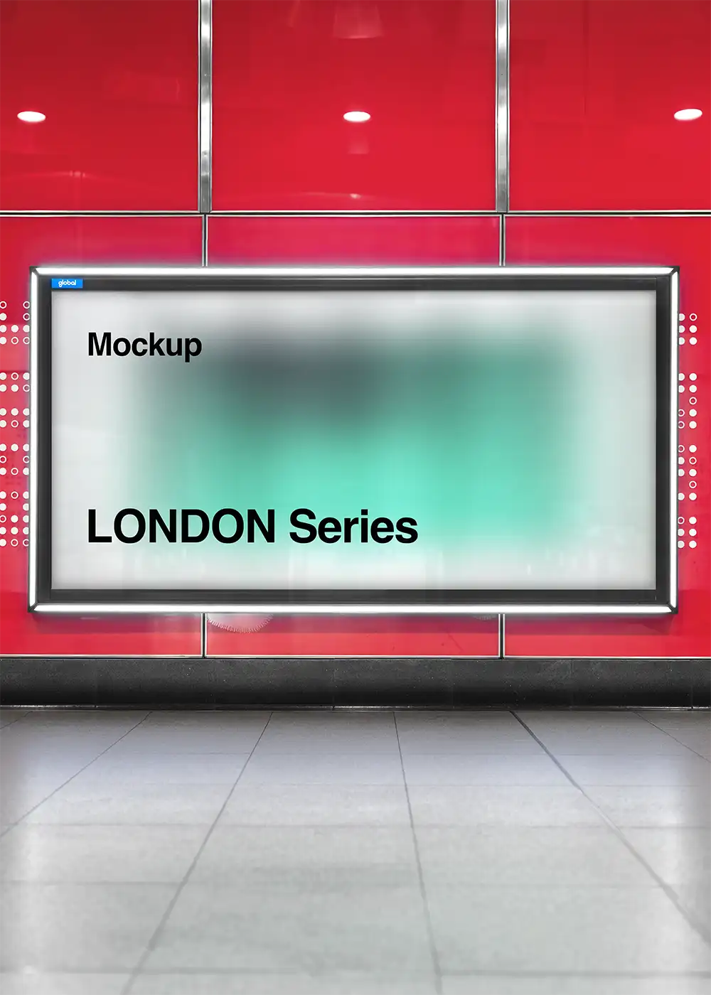 Billboard mockup in the London Underground