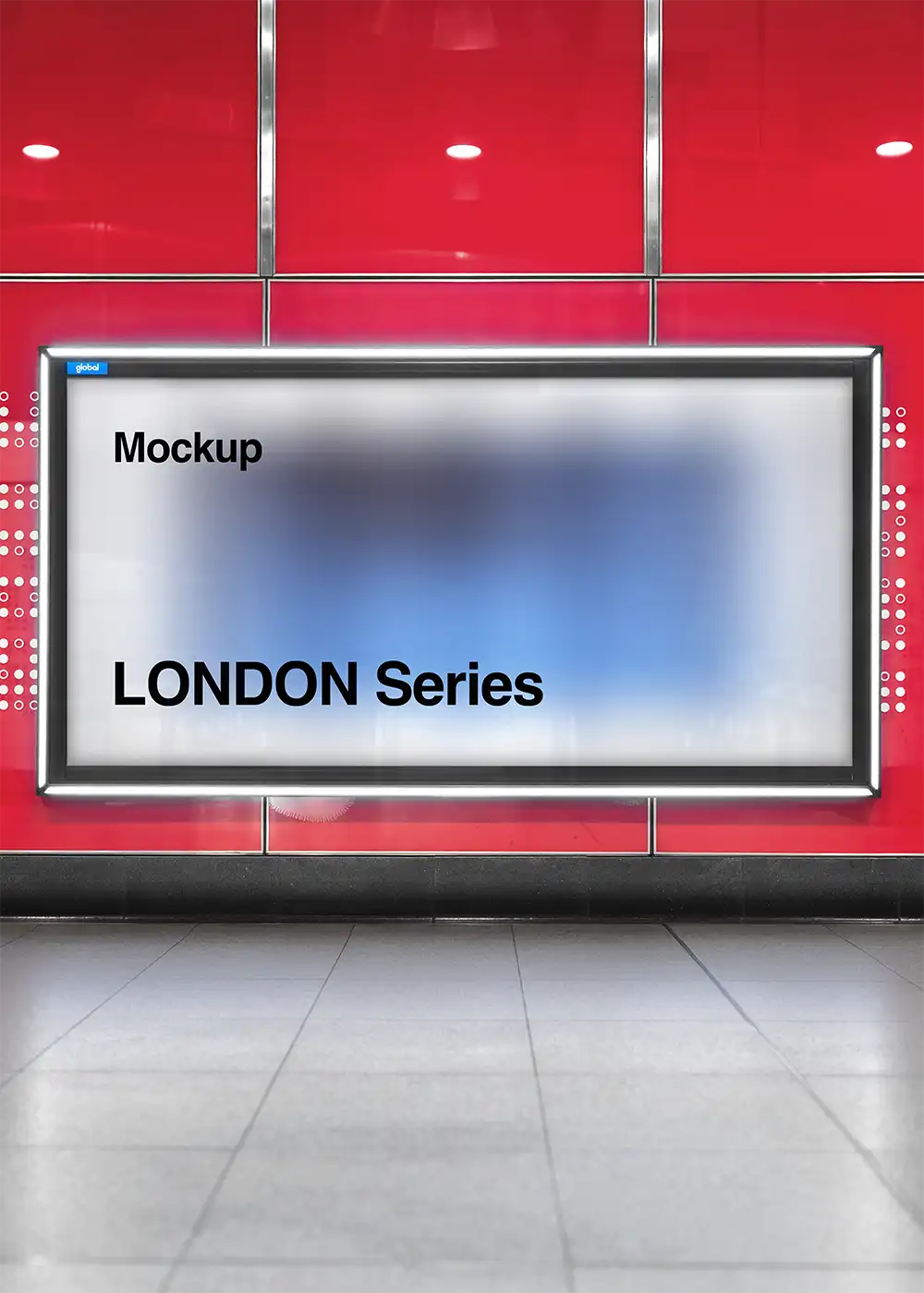 Billboard mockup in the London Underground