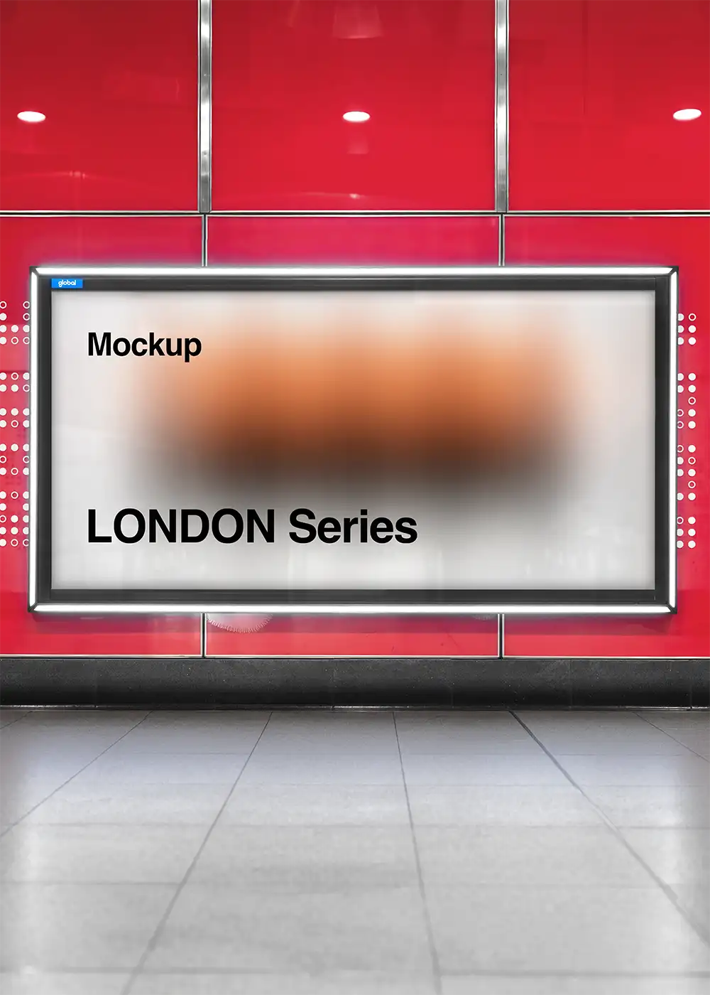 Billboard mockup in the London Underground