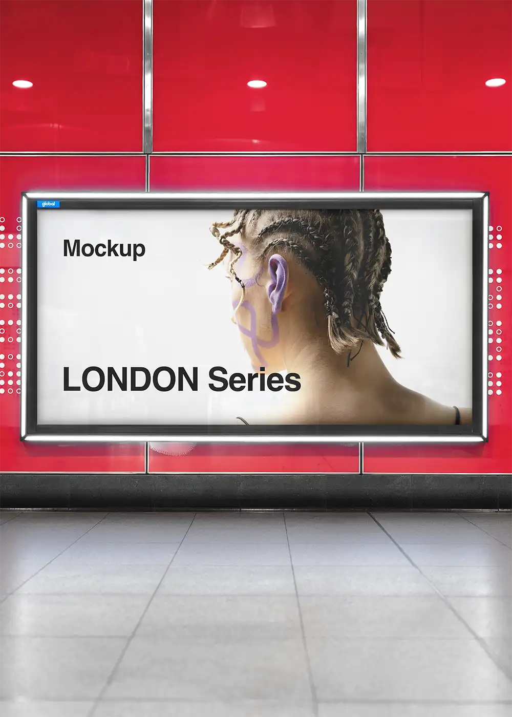 Billboard mockup in the London Underground