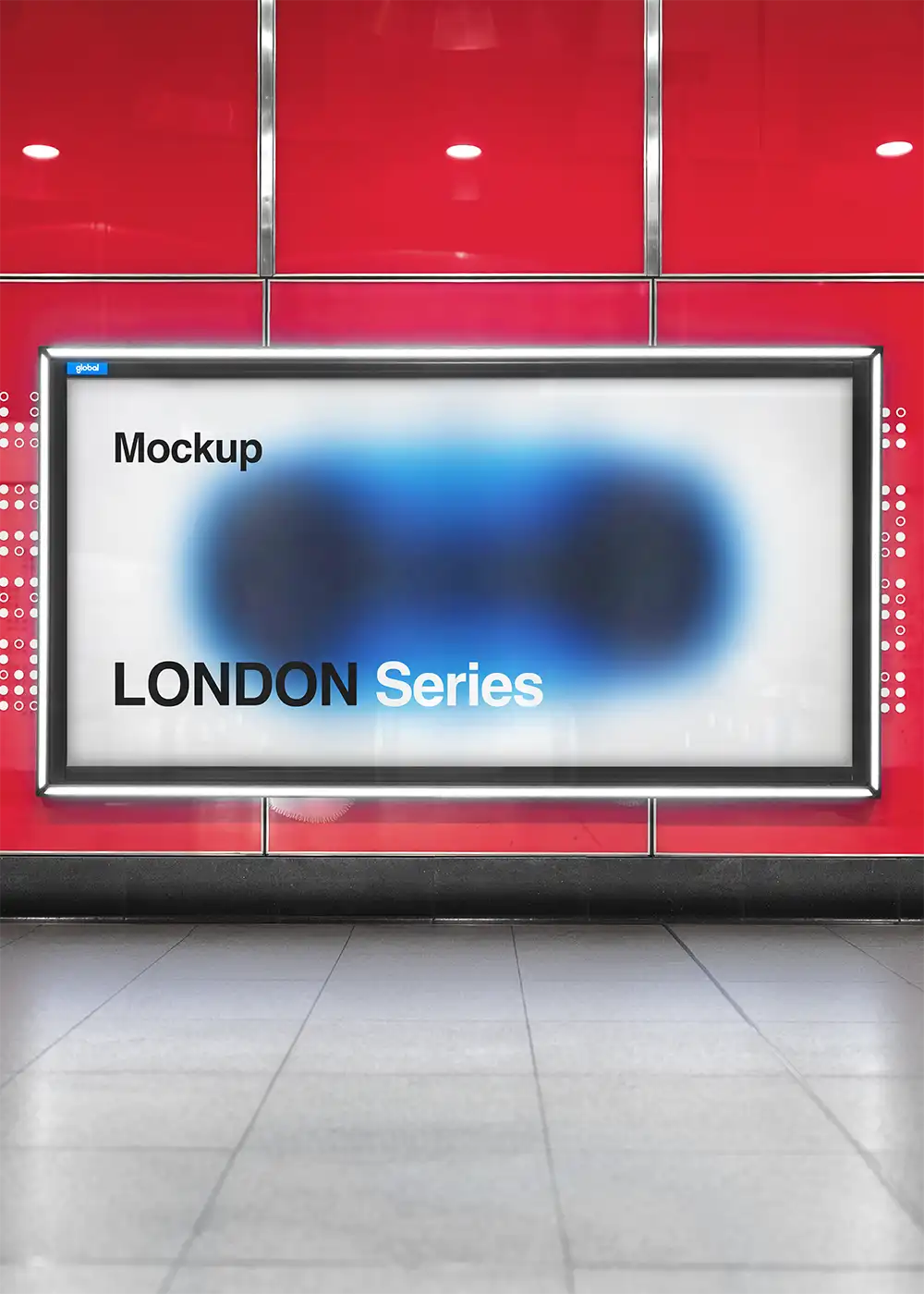 Billboard mockup in the London Underground
