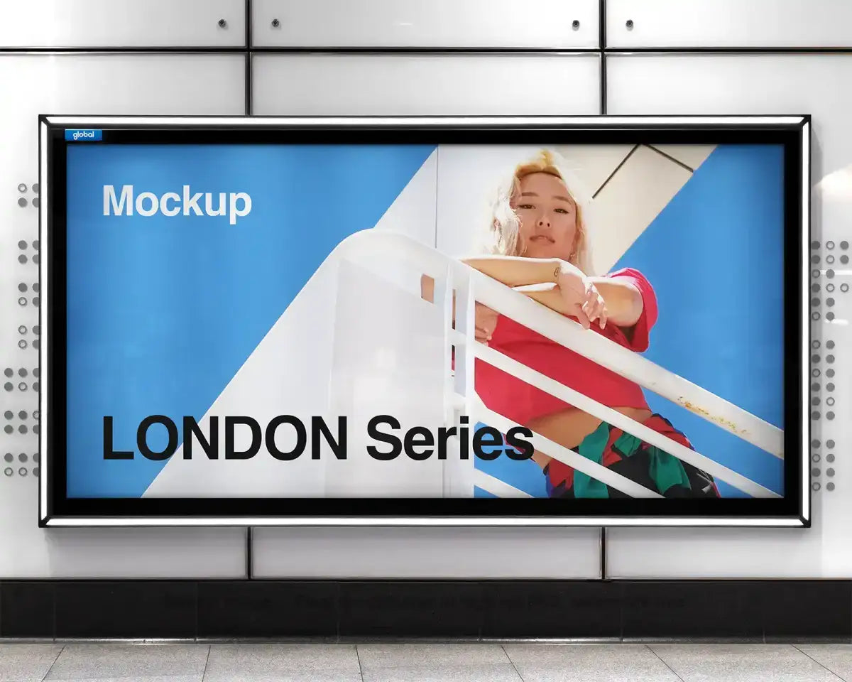 Billboard mockup in the London Underground