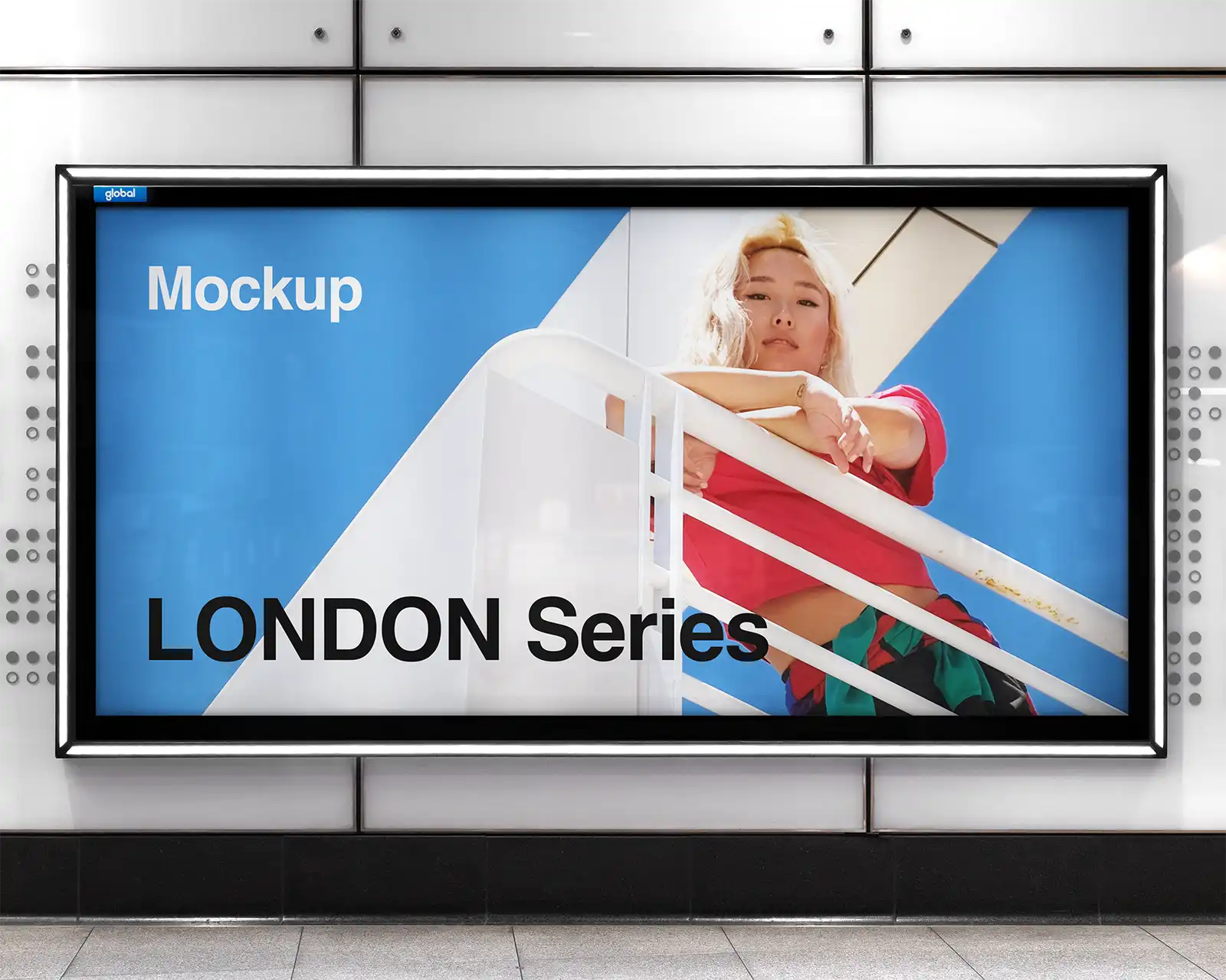 Billboard mockup in the London Underground